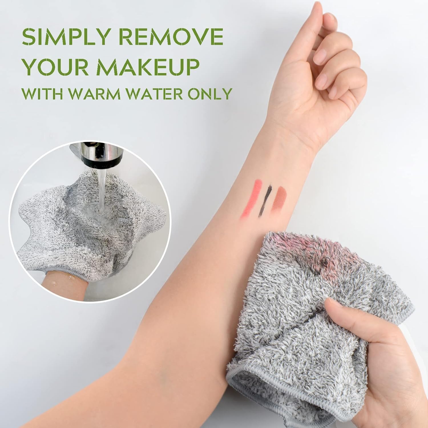 SINLAND Microfiber Face Towels 6-Piece Set 12x12 Ultra Soft for Bath