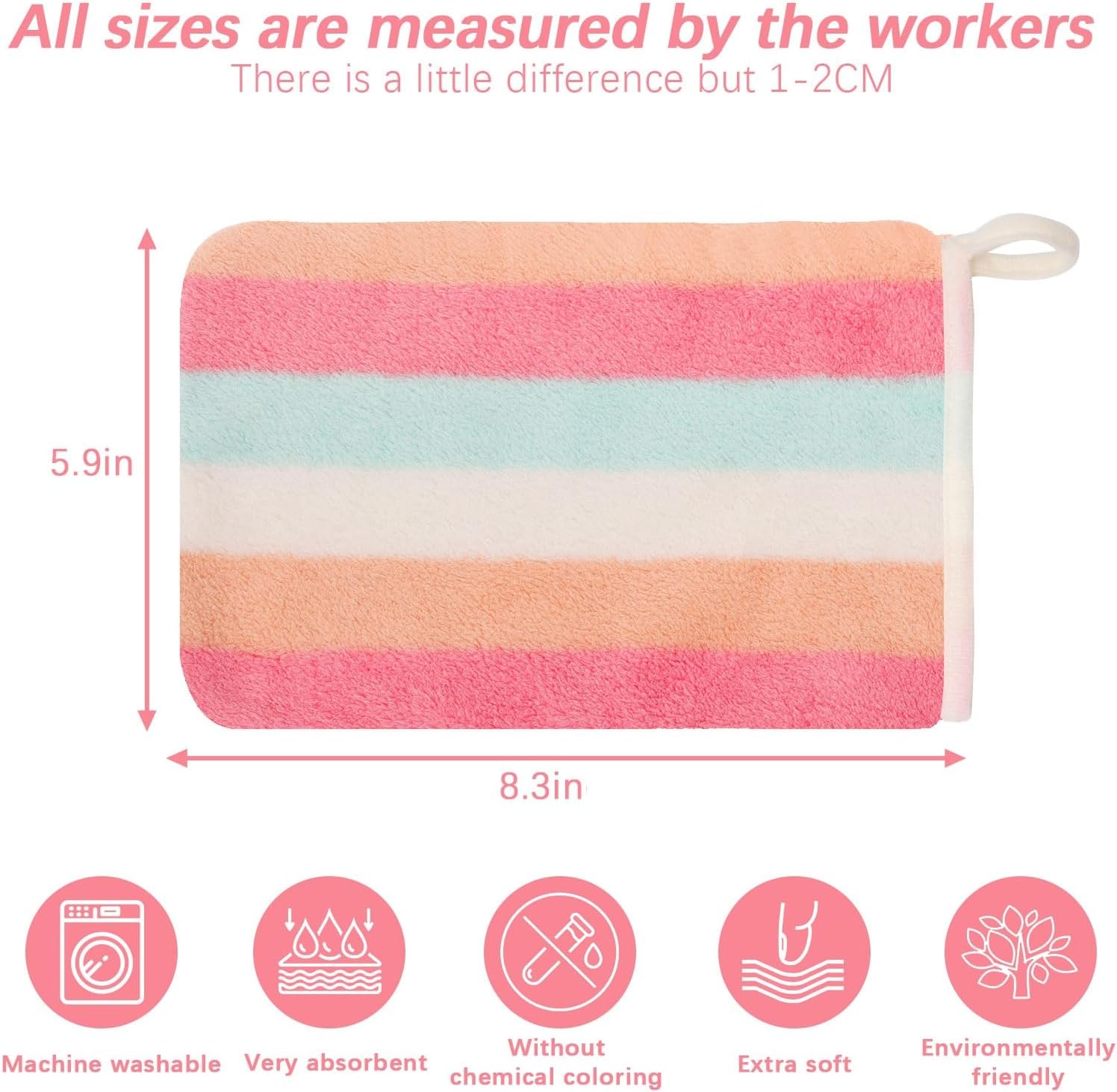 6-Piece Coral Fleece Washcloth Set