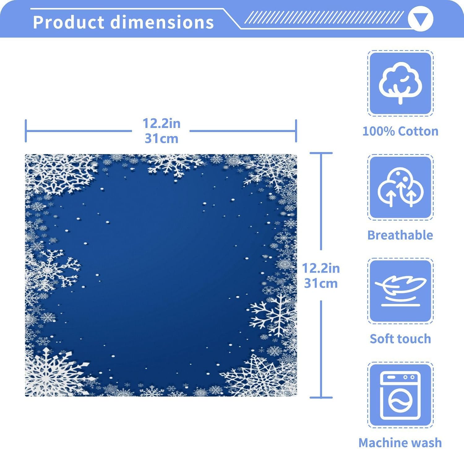 Blue Snowflake Washcloths 2-Pack
