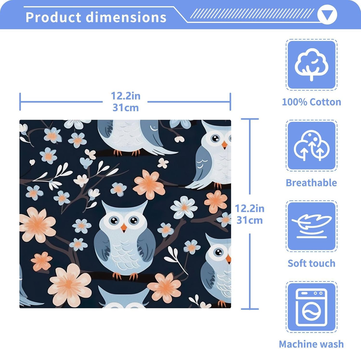 Yetasbin Owl Washcloths