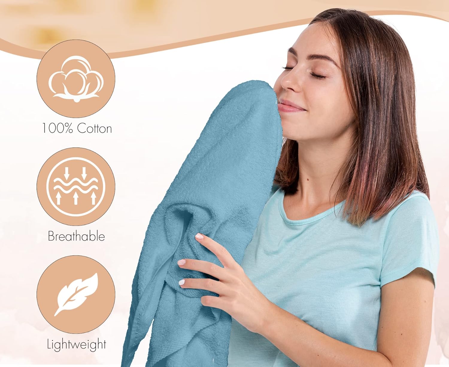 Bath Towels Set 27x54 Machine Washable Soft Quick-Dry Durable Multicolour Bathroom Essential