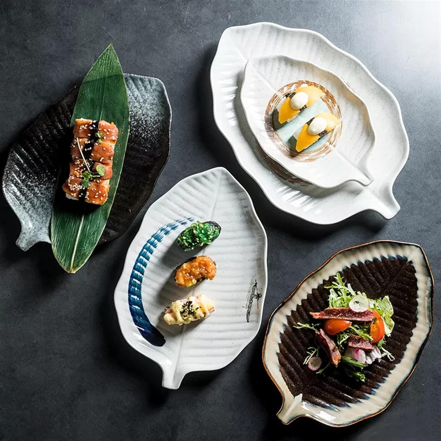 Ceramic Leaf Dinner Plates