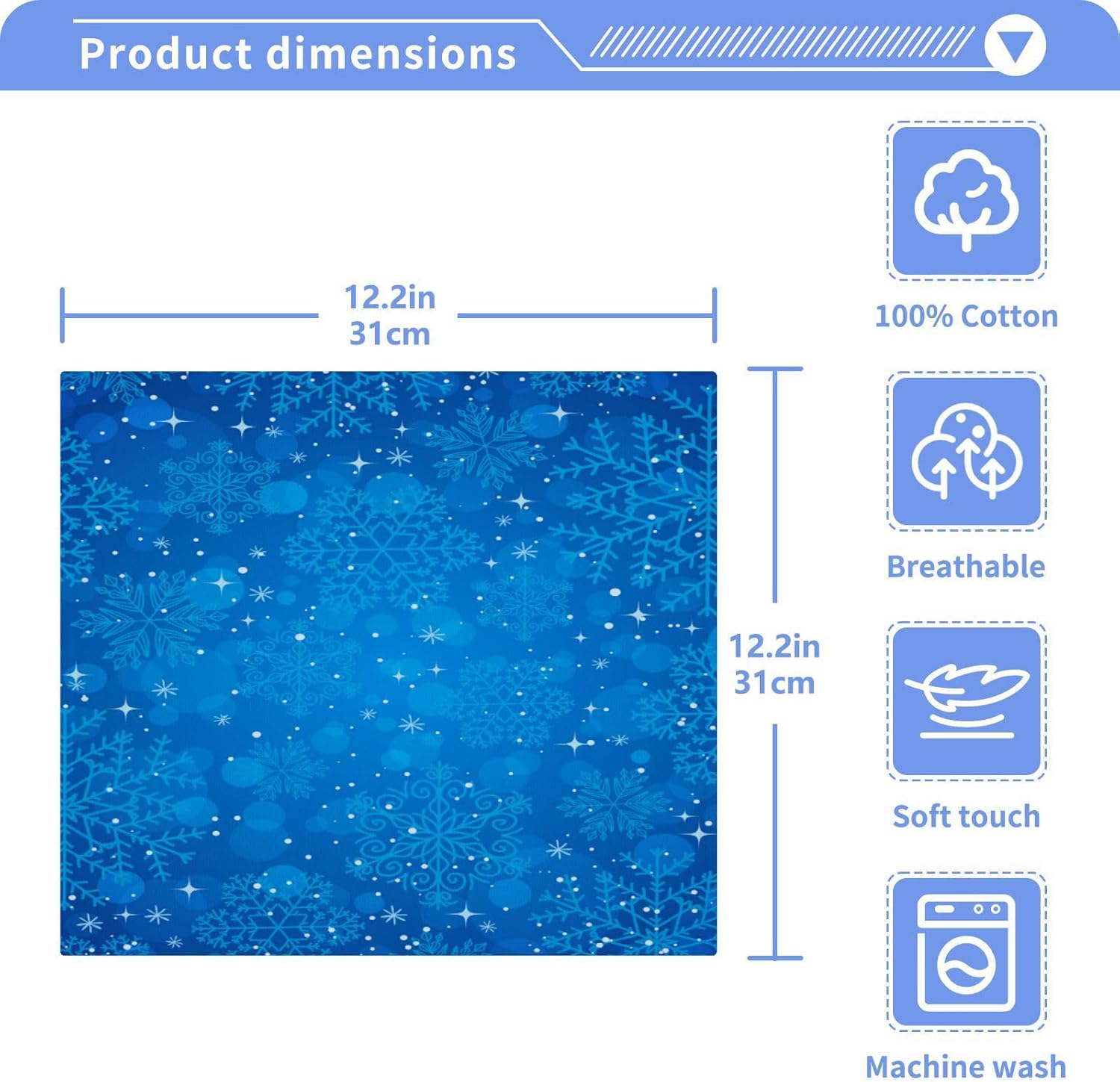 Perfect Size Blue Snowflake Washcloths for Babies