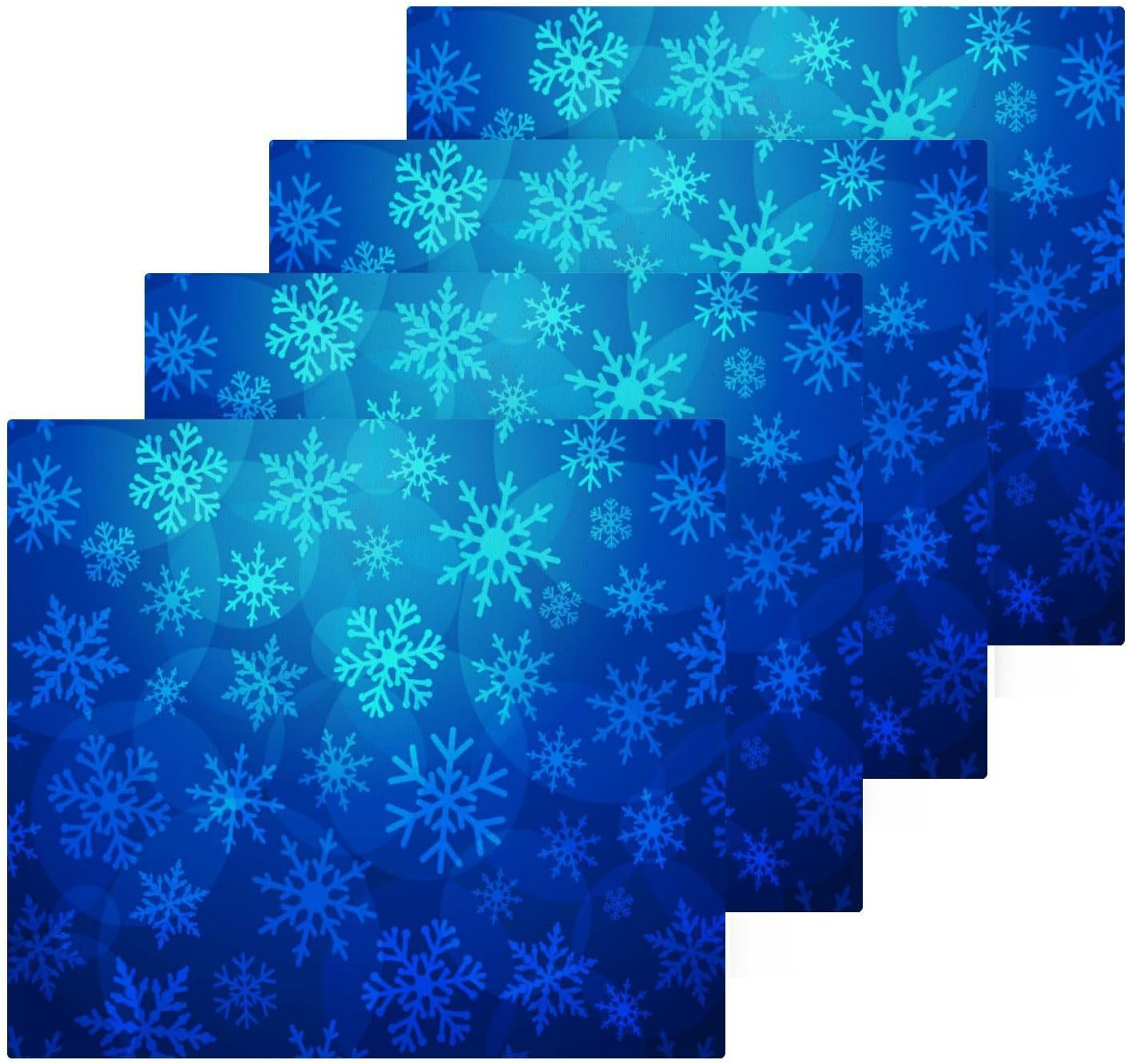 Blue Christmas Snowflakes Soft Washcloth
