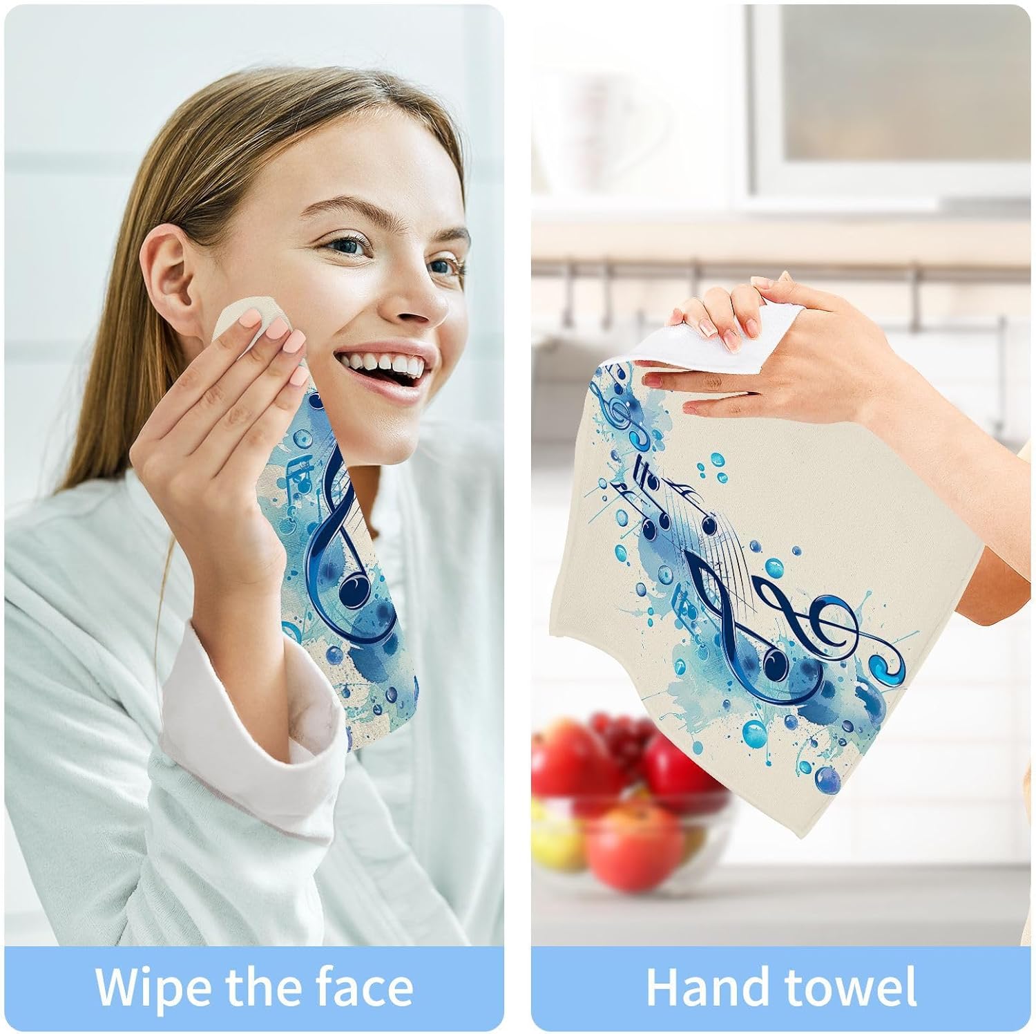Musical Note Washcloth Set - Soft Reusable