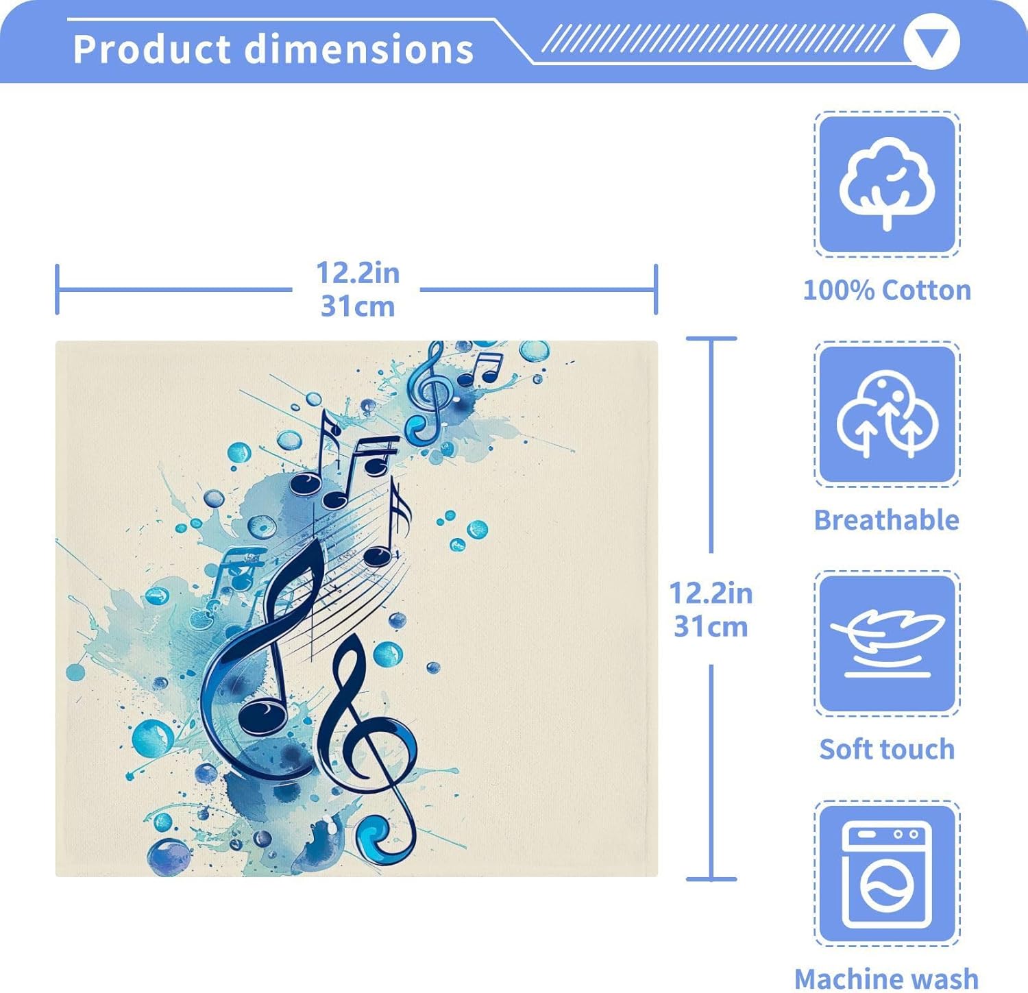 Musical Note Washcloth Set - Soft Reusable