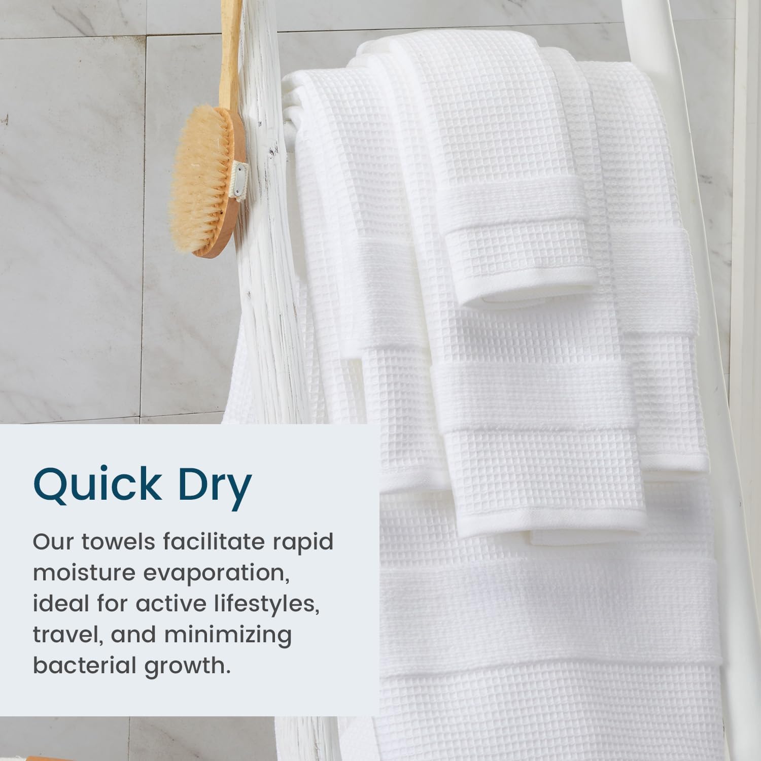 Aire Raine 100 Cotton Waffle Bath Towels Set - 4