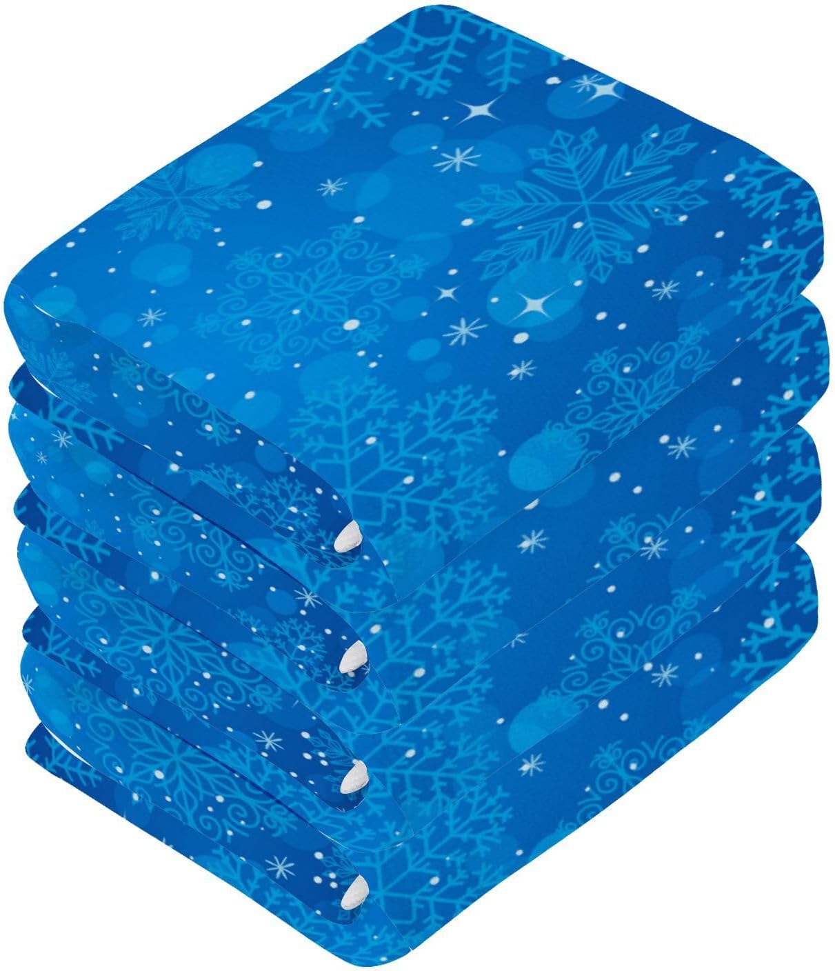 Perfect Size Blue Snowflake Washcloths for Babies