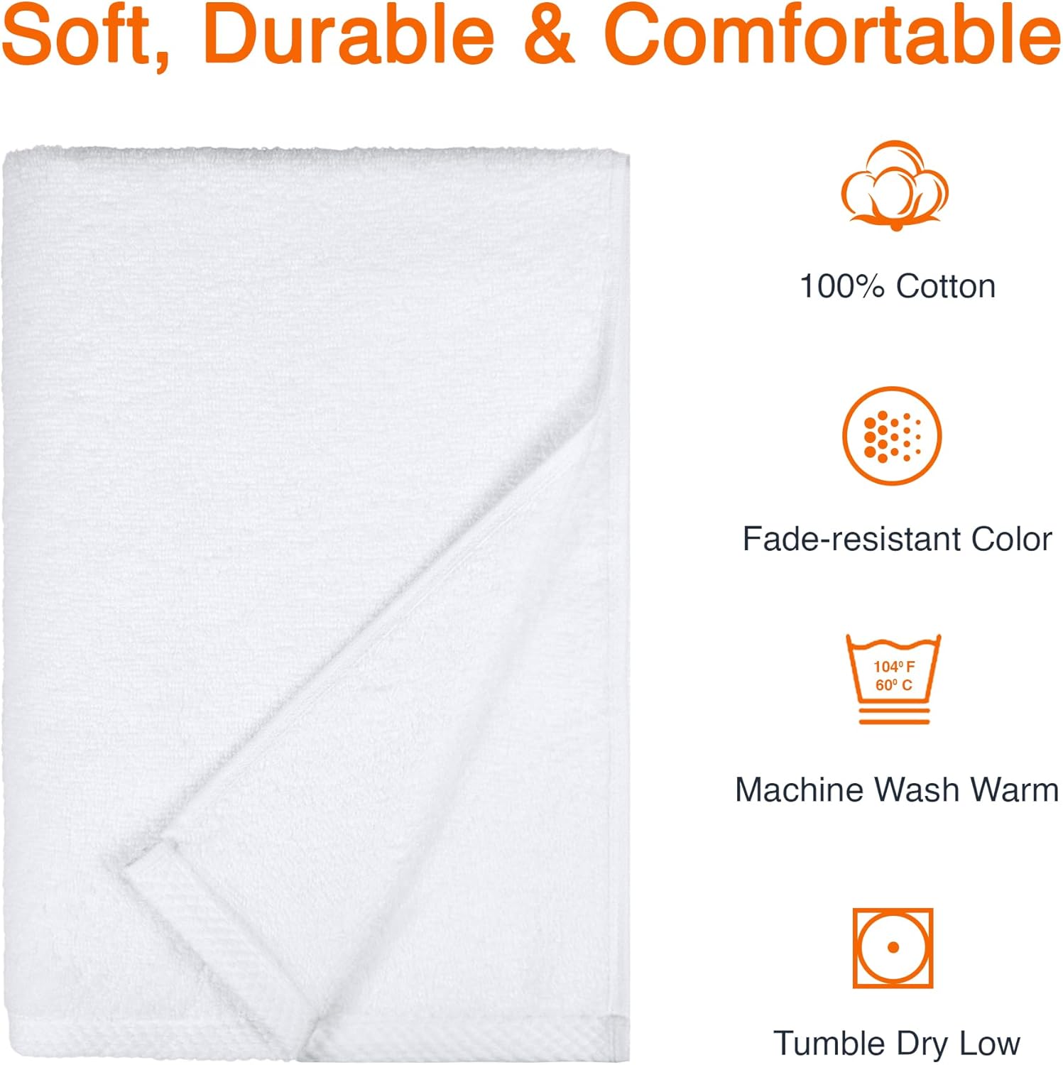 Amazon Basics 2-Piece Quick-Dry Oversize Cotton Bath Towels