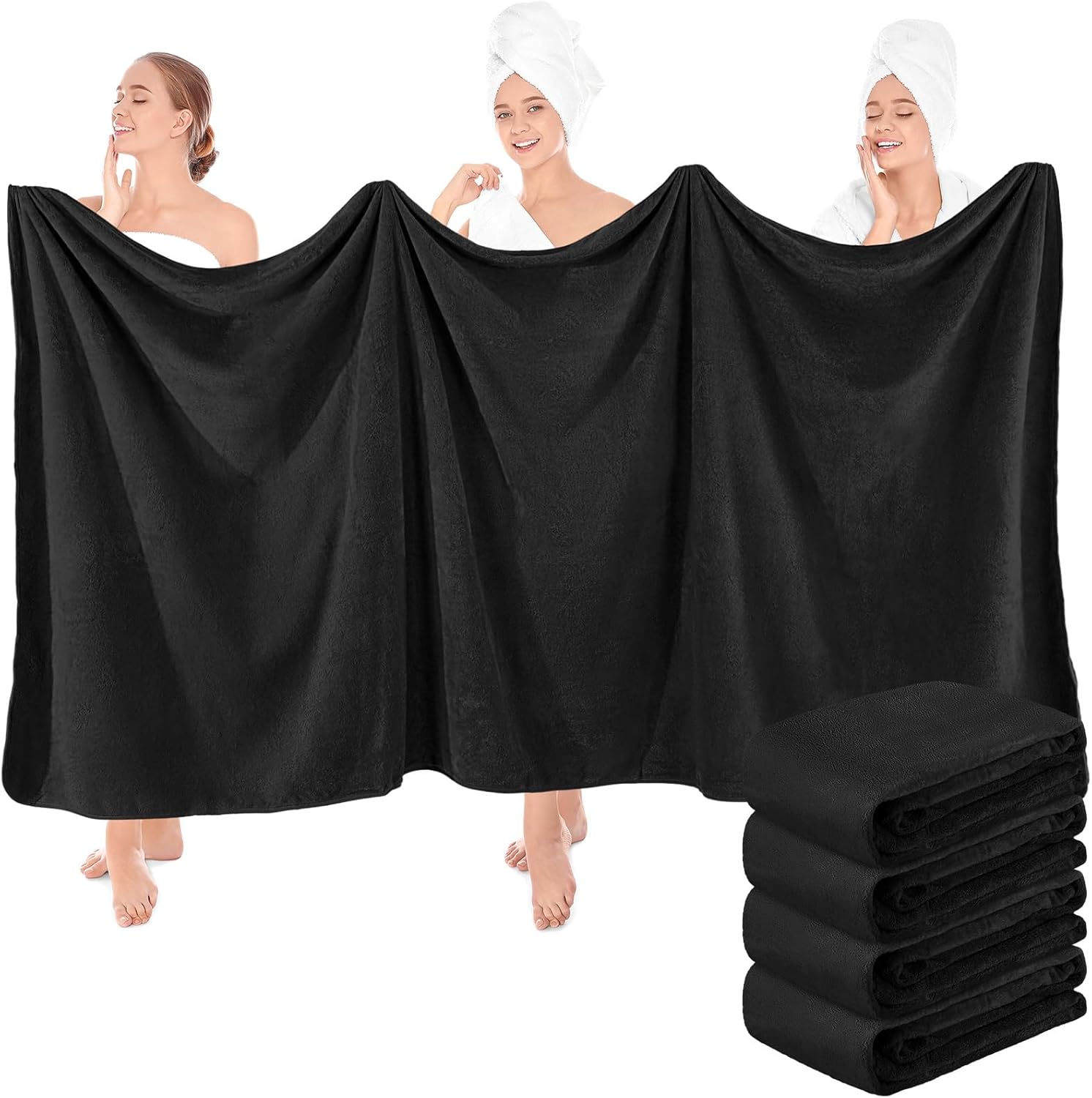 4-Piece Oversized Fleece Bath Towels