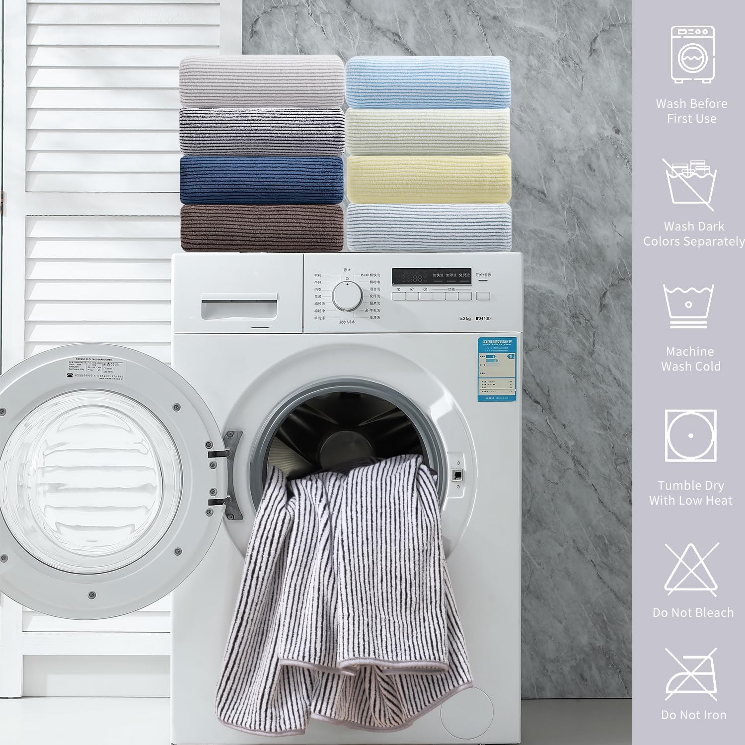 Jewel of Luxury 4-Piece Oversized Bath Towel Set