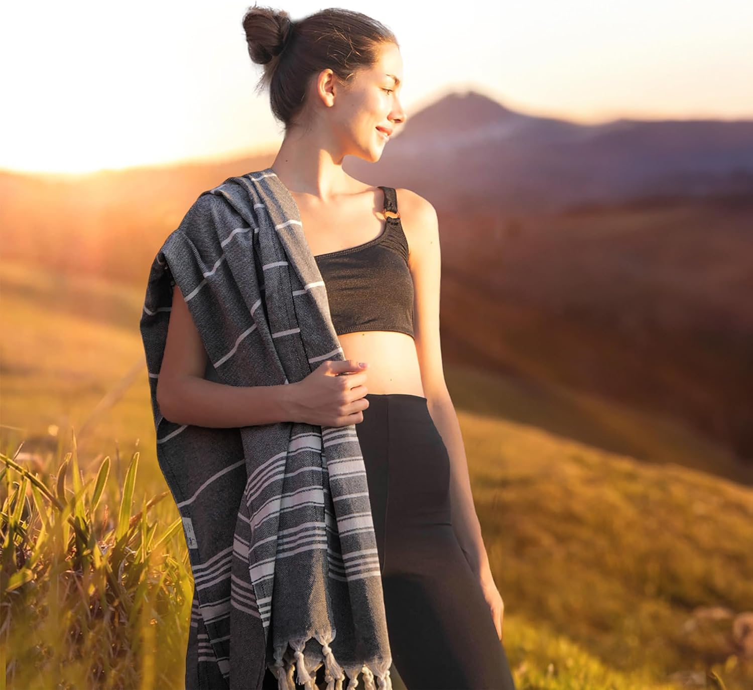 Oversized 71x39 Turkish Beach Towel - Soft Quick-Dry Sustainable