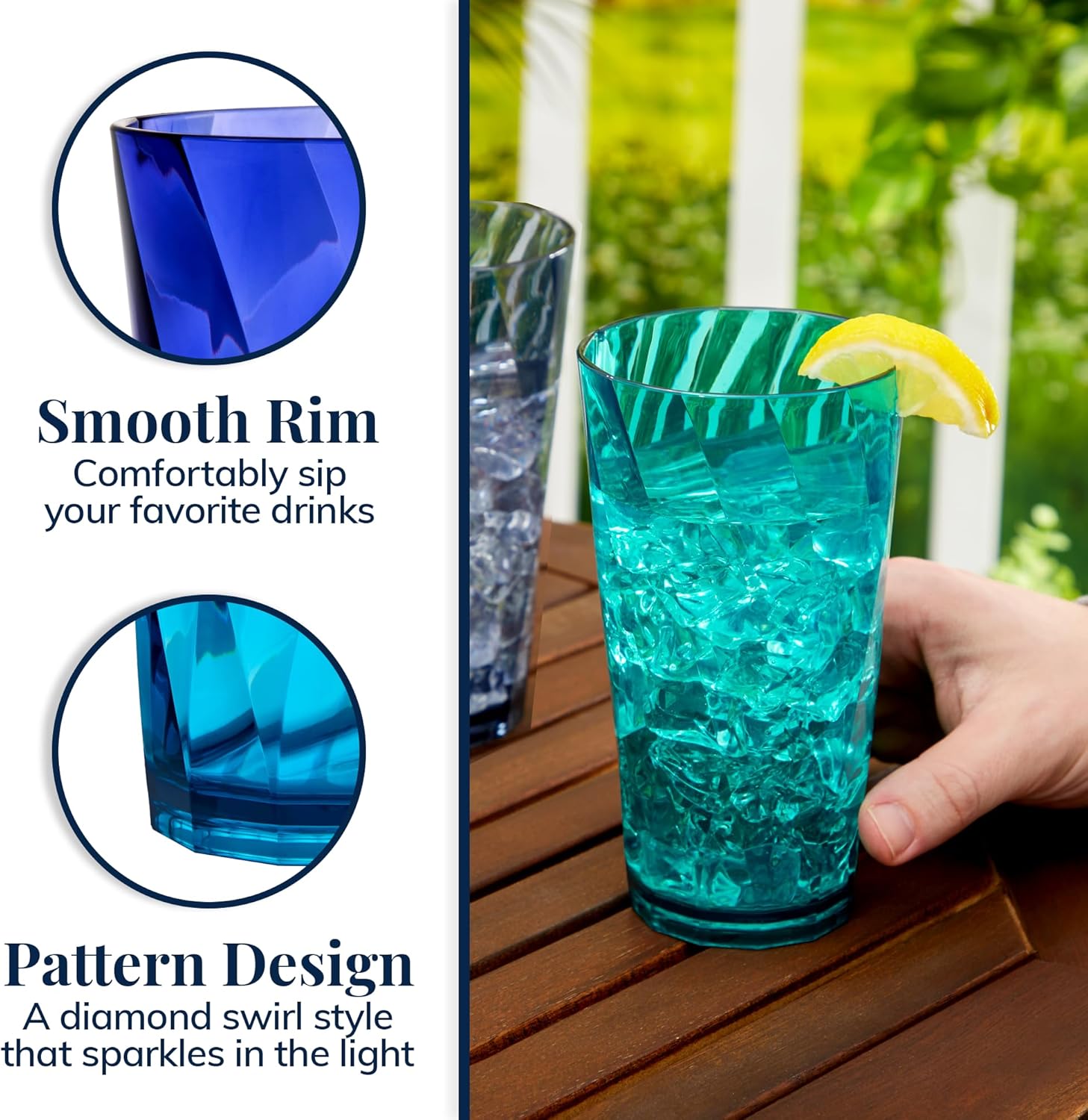 Charming Chalice in coastal blue and grey Made in USA BPA-free