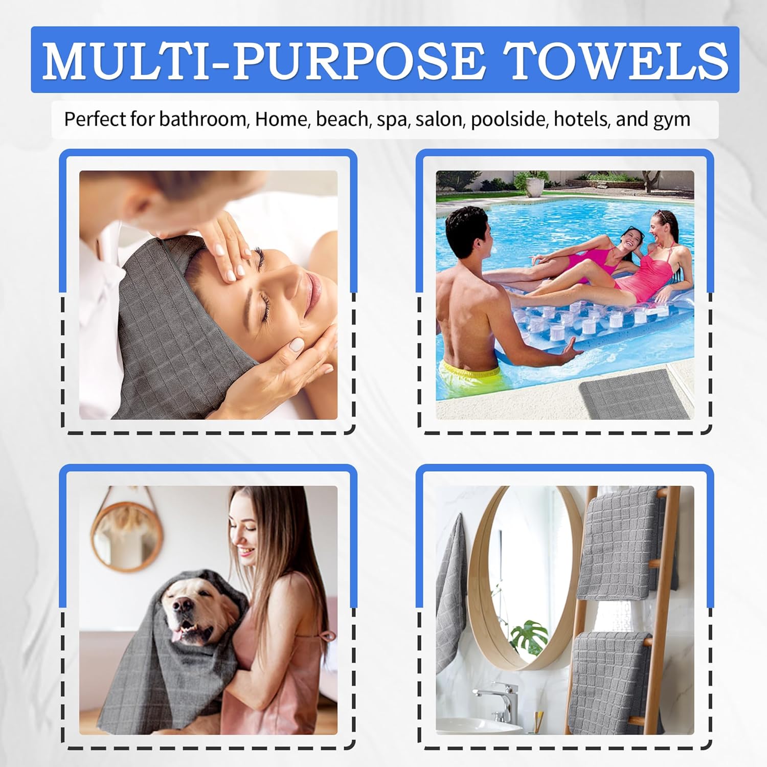 HOMERHYME Microfiber Bath Towels 2 Pack