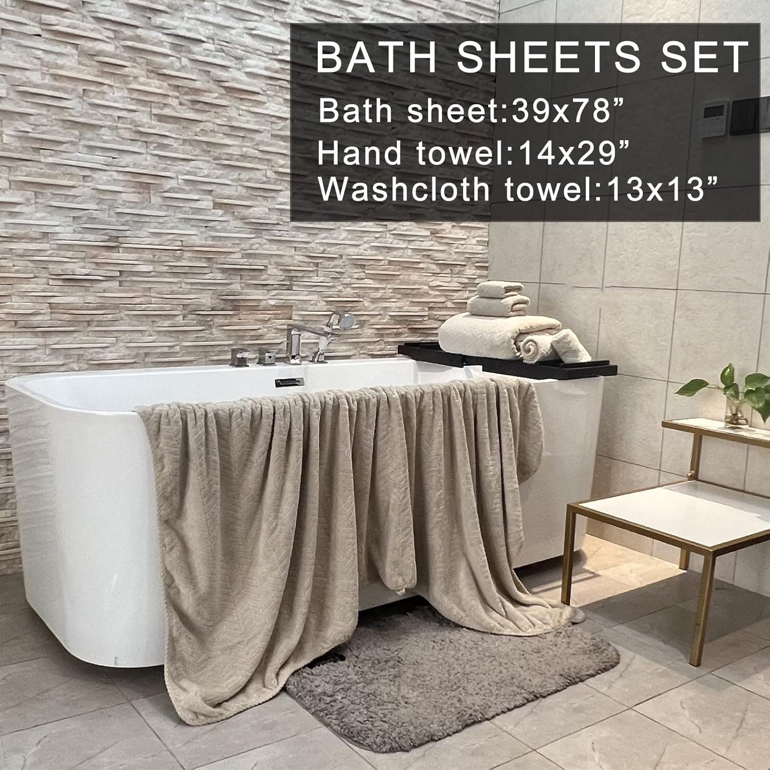 Luxurious Oversized Bath Towels for Adults - Plush Microfiber Set