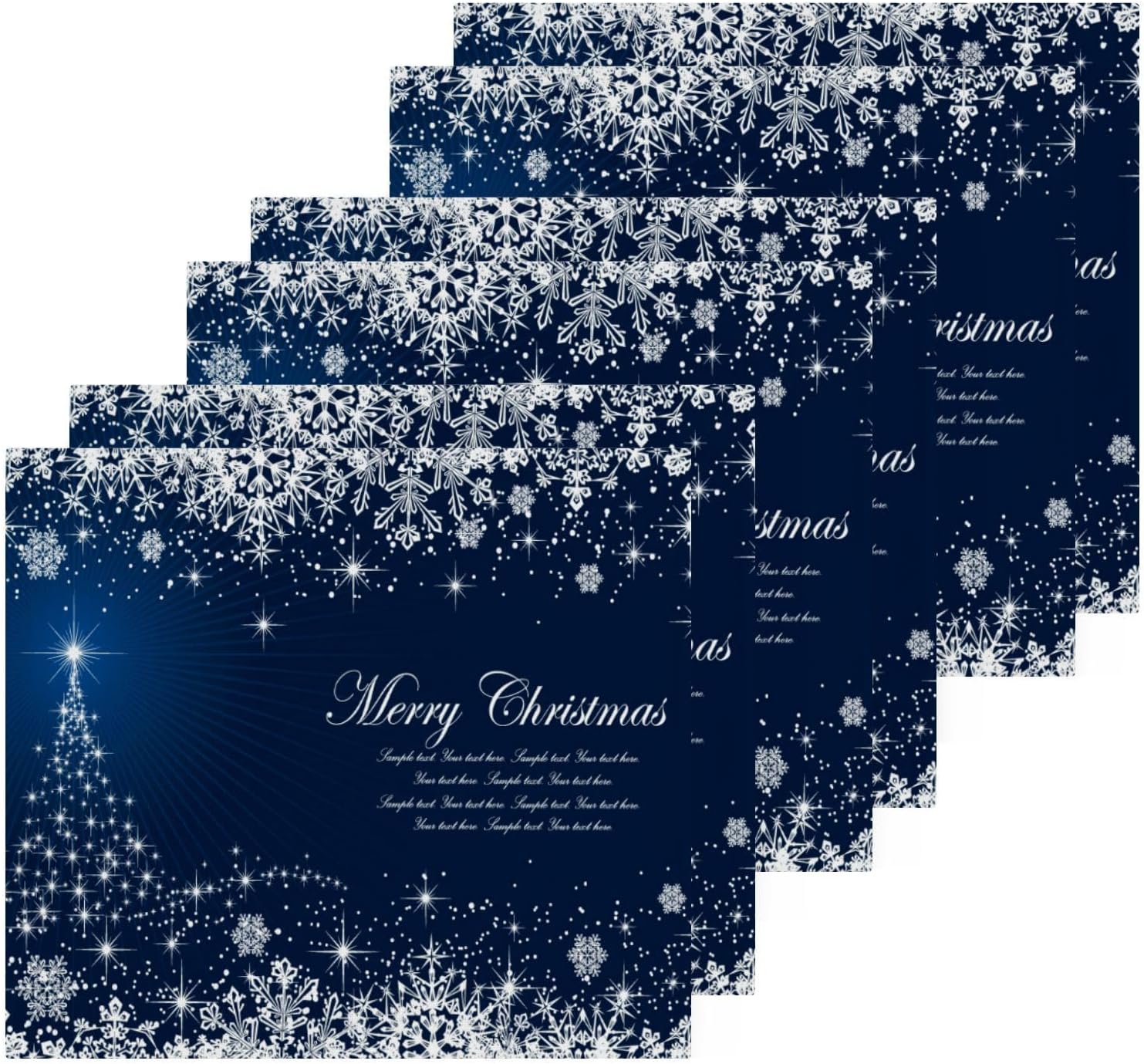 Perfect Blue Christmas Washcloth Set