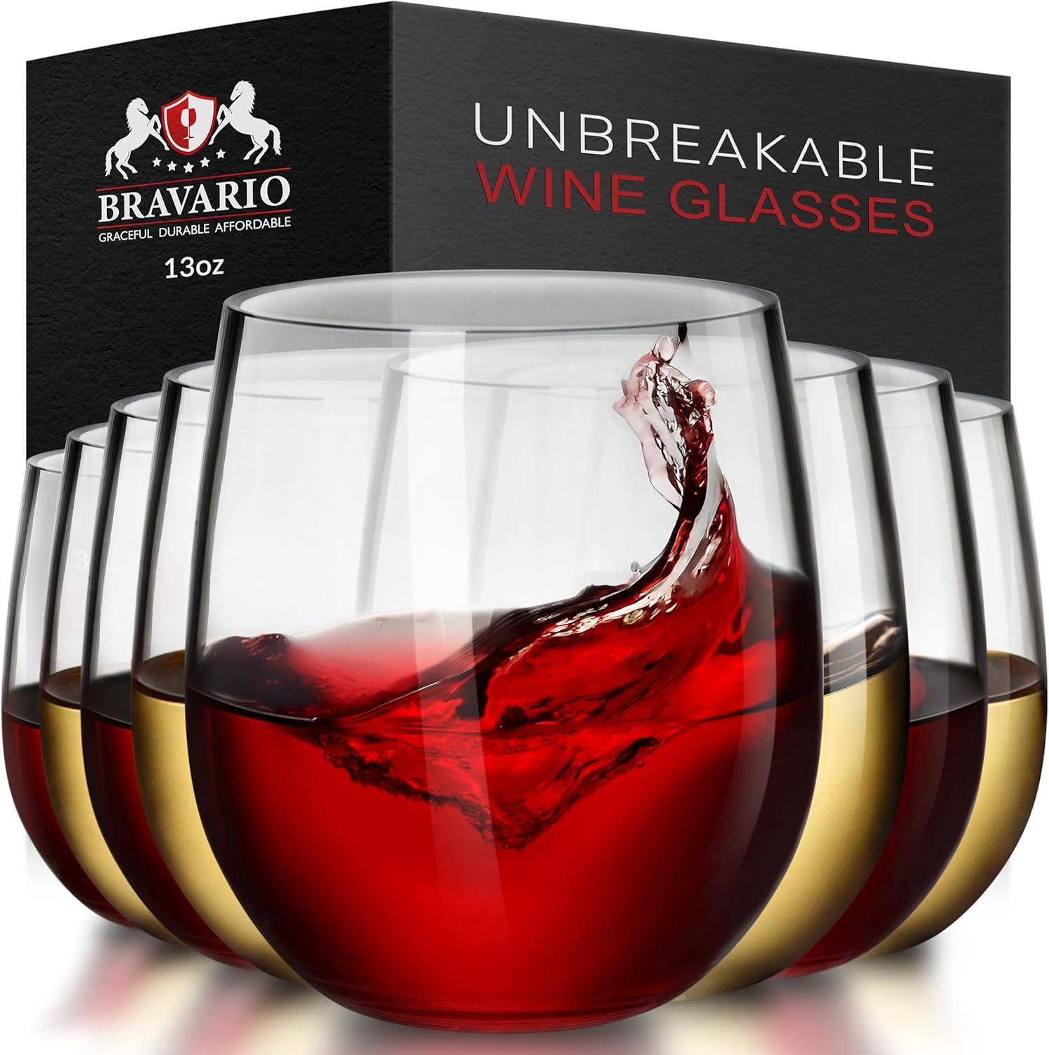Unbreakable Stemless Wine Glasses