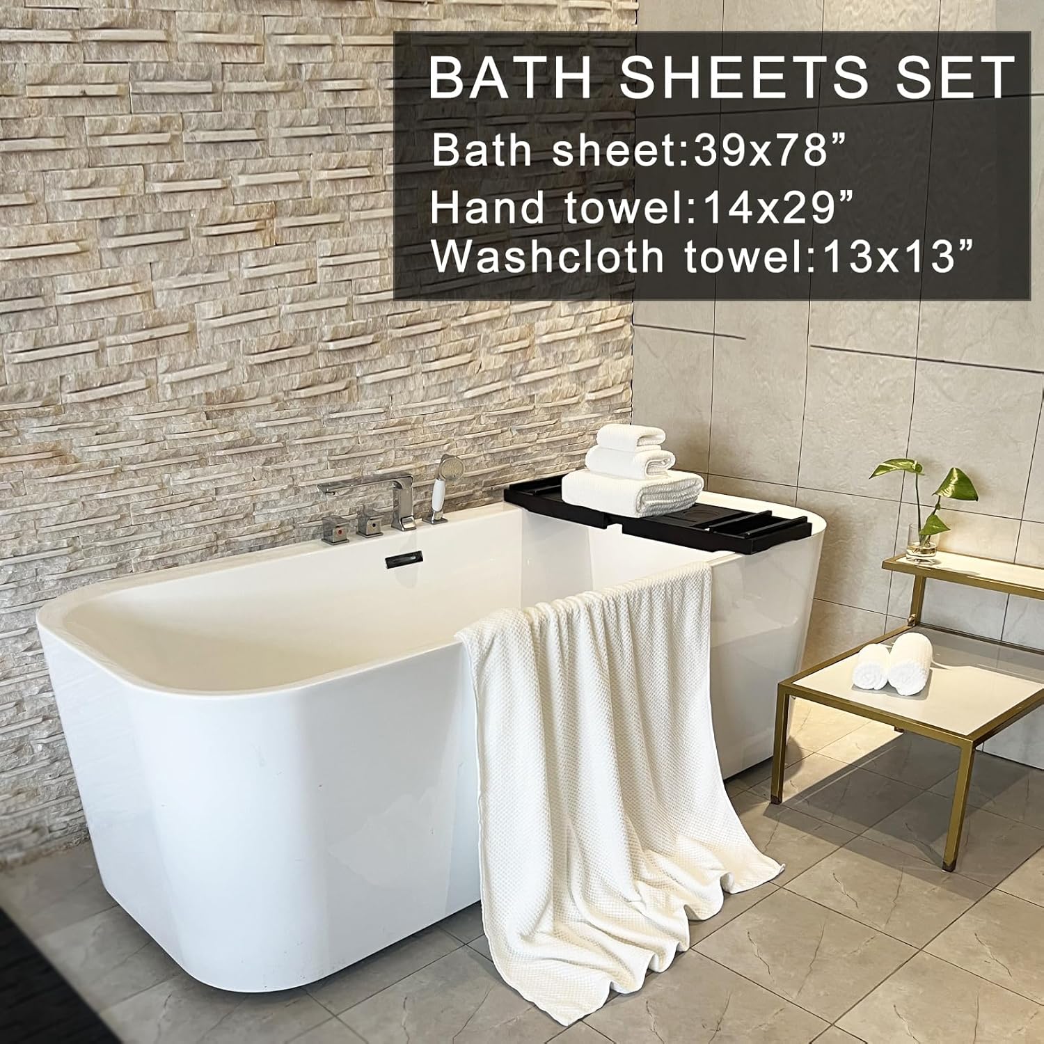 Luxury Oversized Bath Towels White 6 Piece