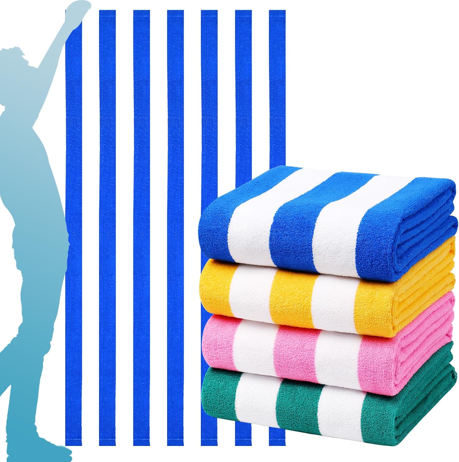 4-Pack Extra-Large Beach Towels for Adults