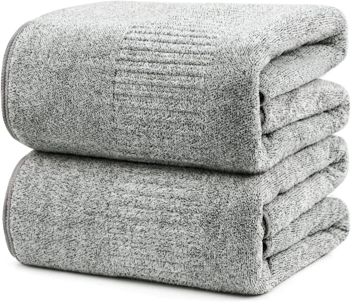 SEISSO Premium Quick Drying Bath Towels 2-Pack Bamboo-Infused Multi-Functional
