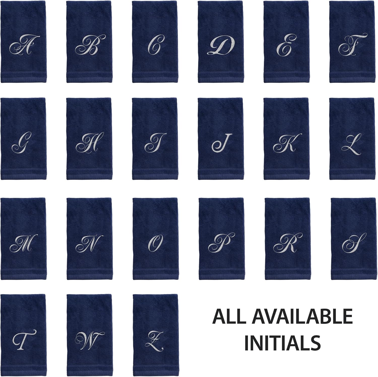 Creative Scents Monogrammed Towels - 4-Piece Navy Blue