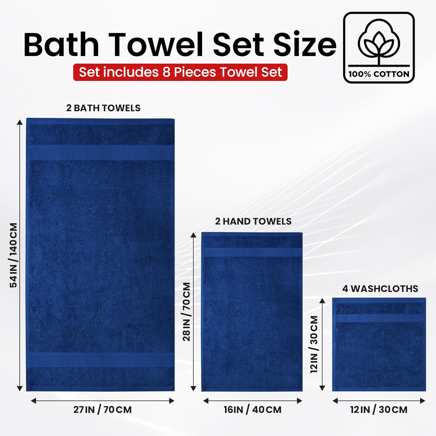 10-Piece Premium Cotton Towels for Bathroom Luxurious Soft Absorbent Set