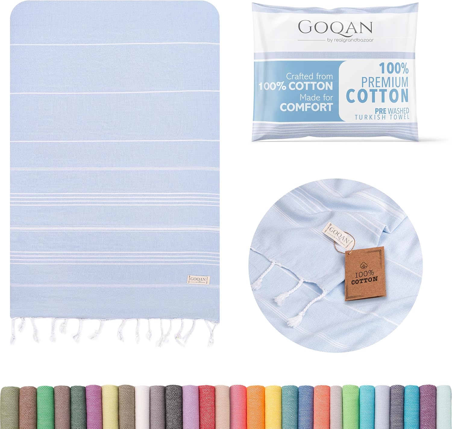 Experience Luxury Comfort with GOQAN Turkish Beach Towel