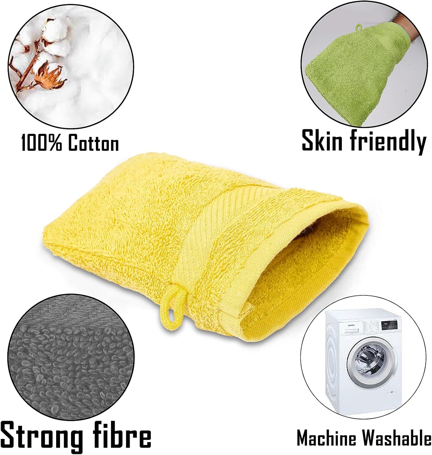 Premium Bath Mitts - Soft 100 Cotton Washcloths for Essential Care