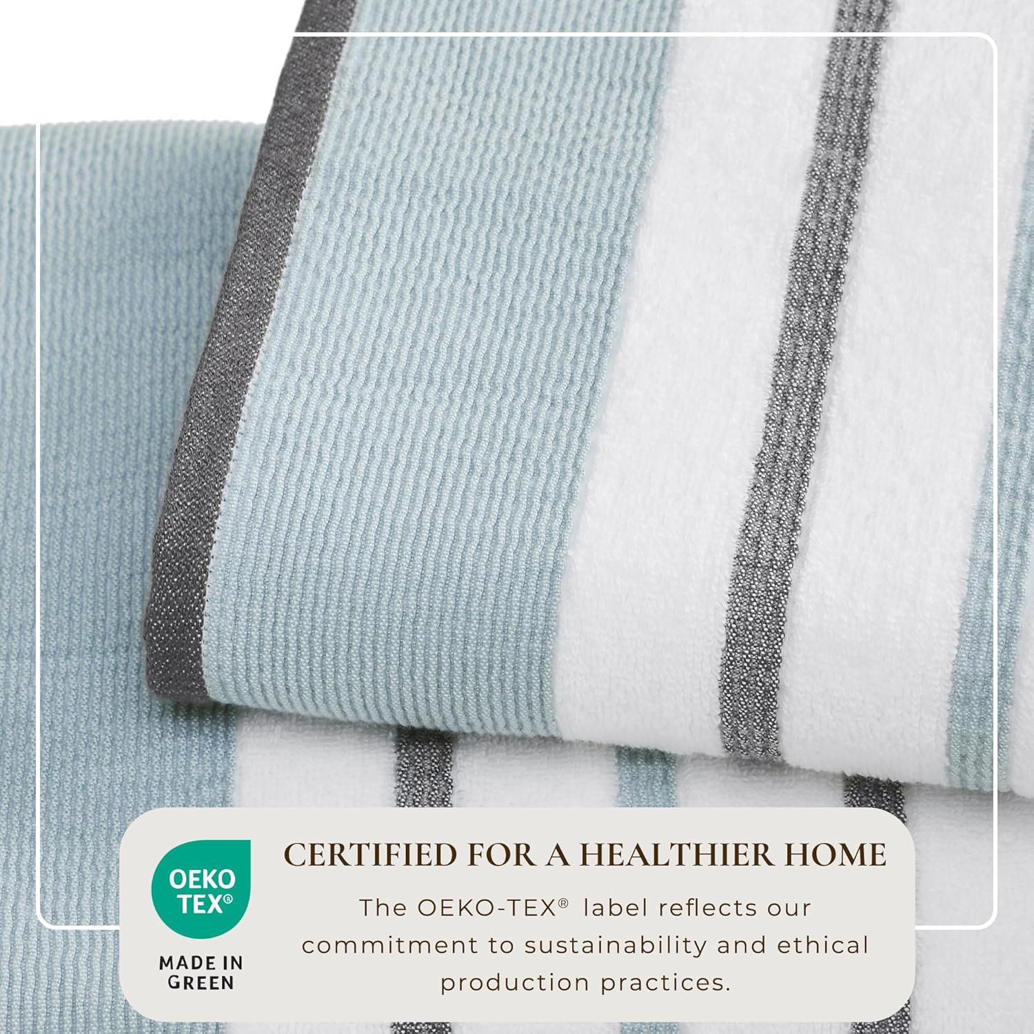 Great Bay Home Luxury Cotton 6-Piece Bath Towels Set EucalyptusGrey