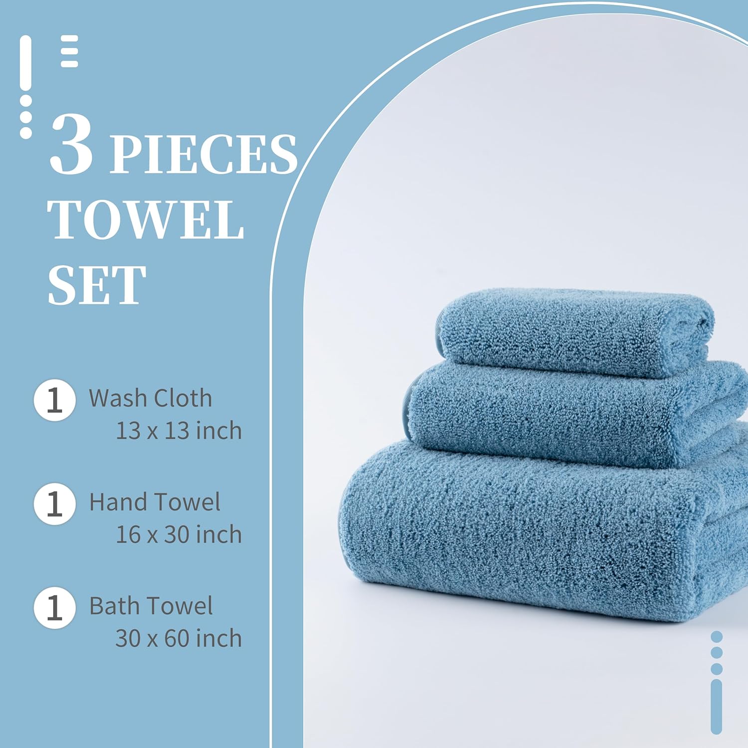 New Microfiber Bath Towel Set - 3-Piece