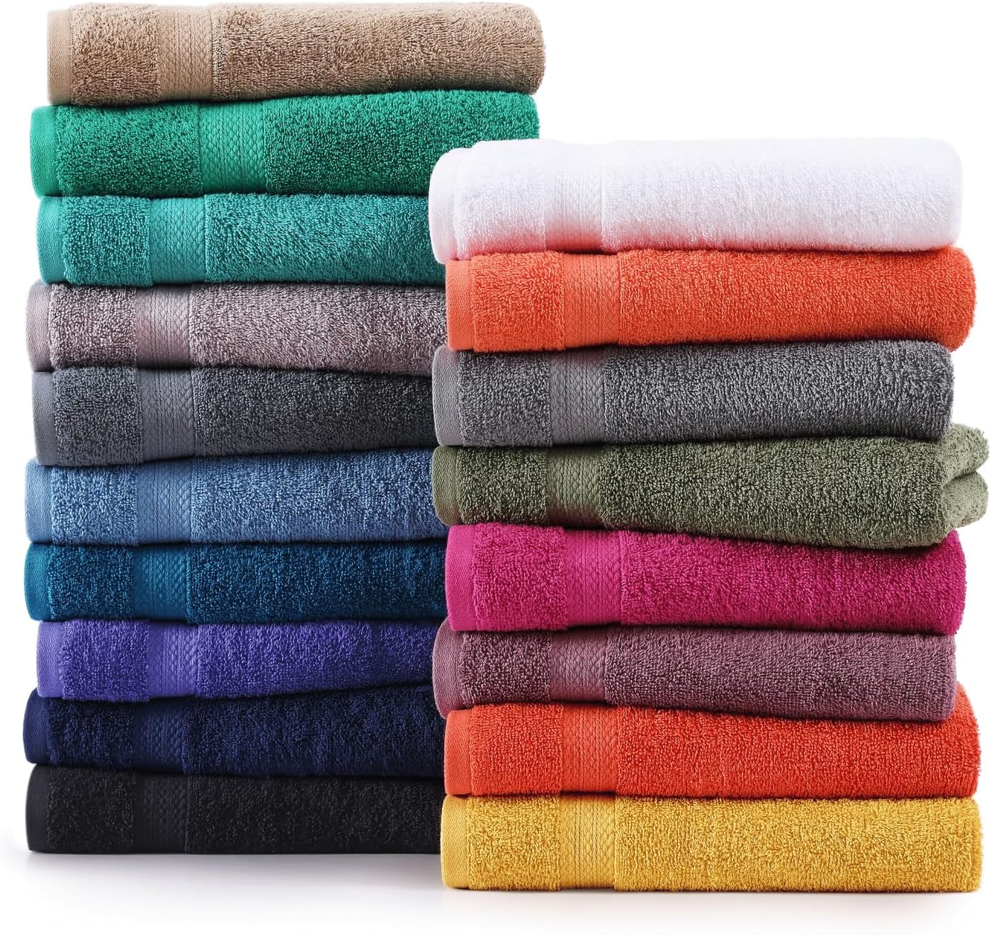 10-Piece White Bath Towels Set