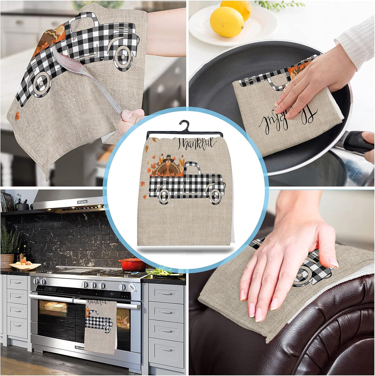 Microfiber Kitchen Towels Set 2-pack Quick Drying Absorbent