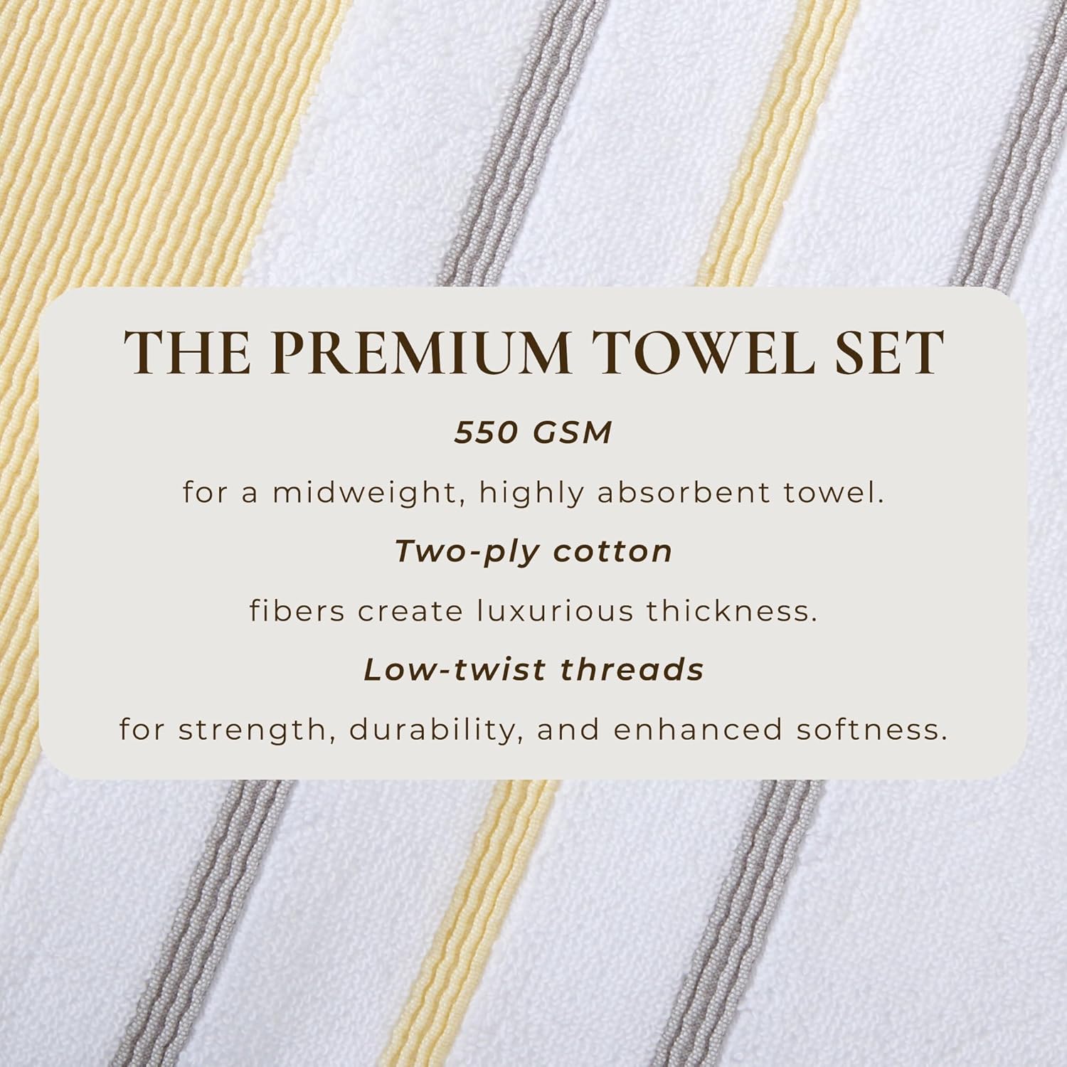 Chic GoldGrey Oversized Bath Towels Set