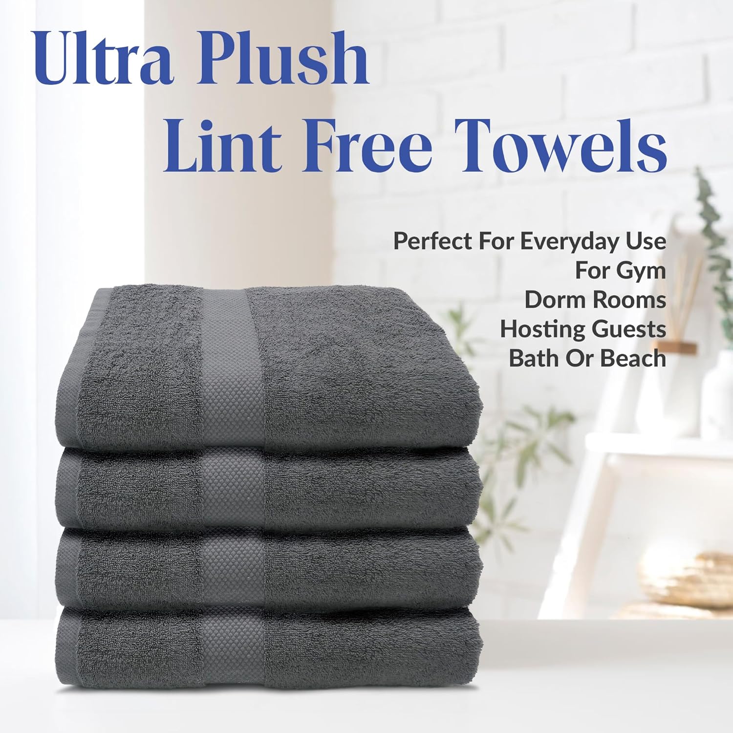 Stunning Luxury 4-Piece Bath Towel Set for Efficient Drying