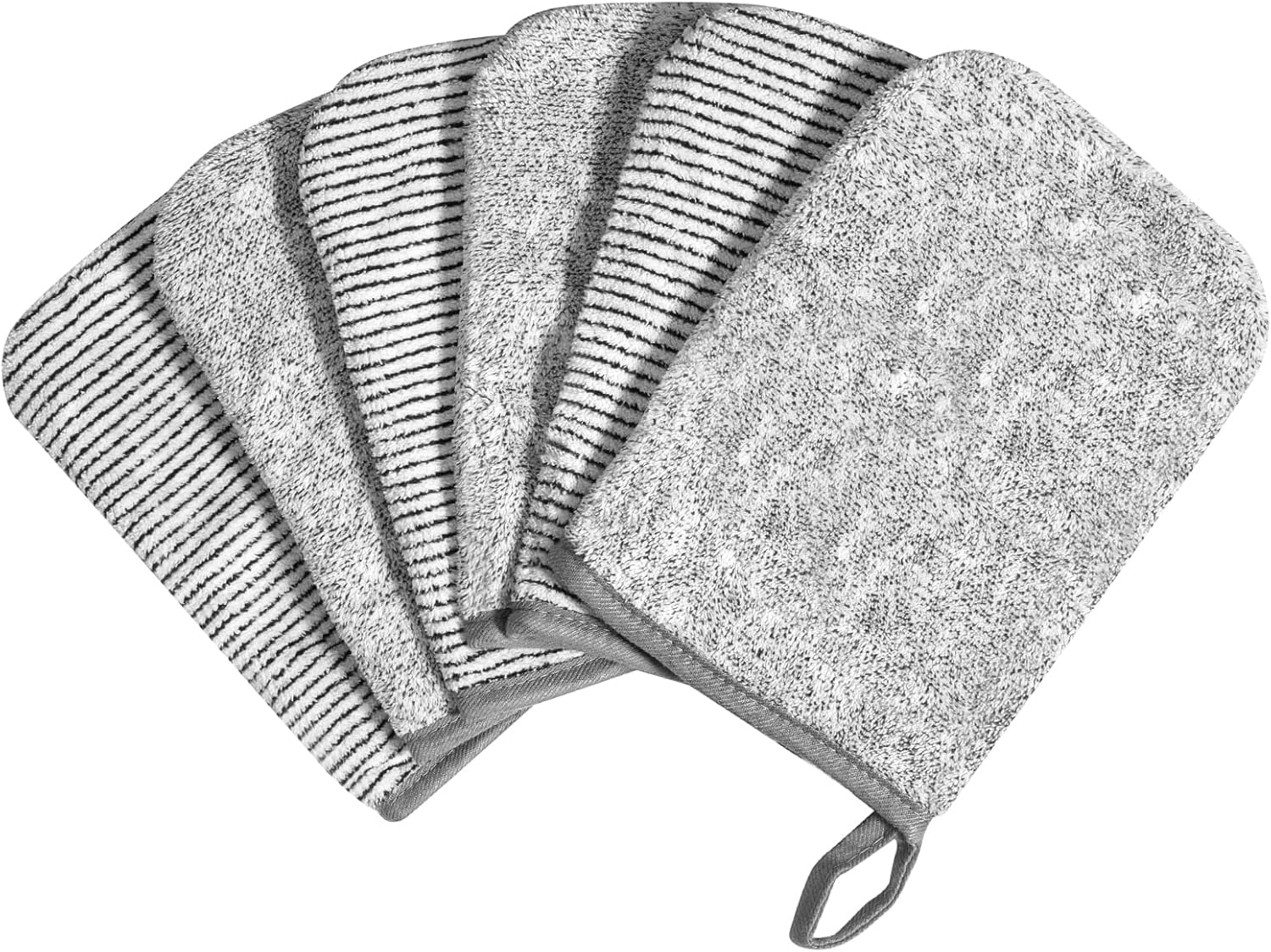 6 Bath Mitts Soft Eco-Friendly