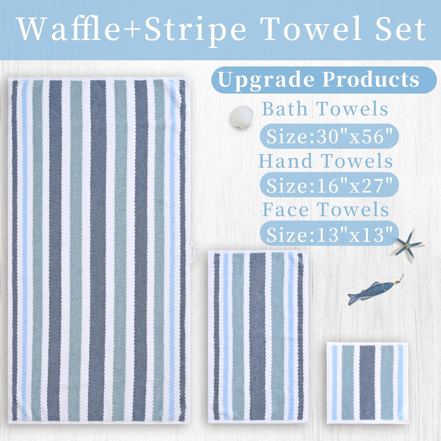 Striped Bath Towels forHome - Quick Dry Soft