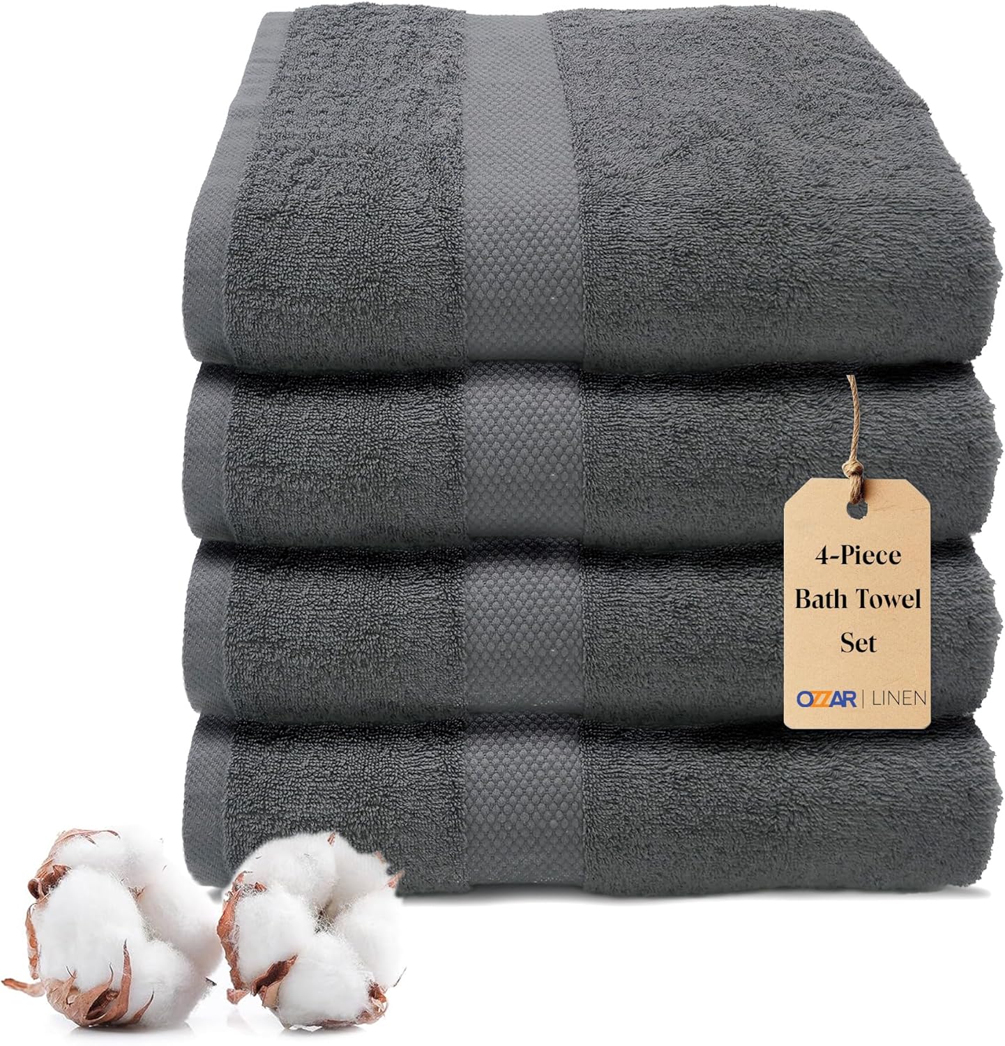 Stunning Luxury 4-Piece Bath Towel Set for Efficient Drying