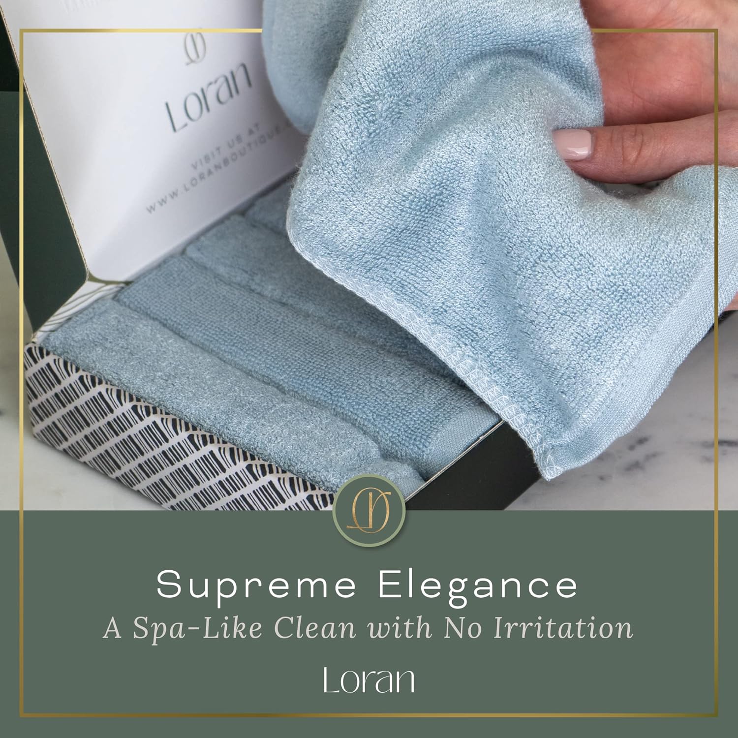 Loran Sky Blue Facial Washcloths