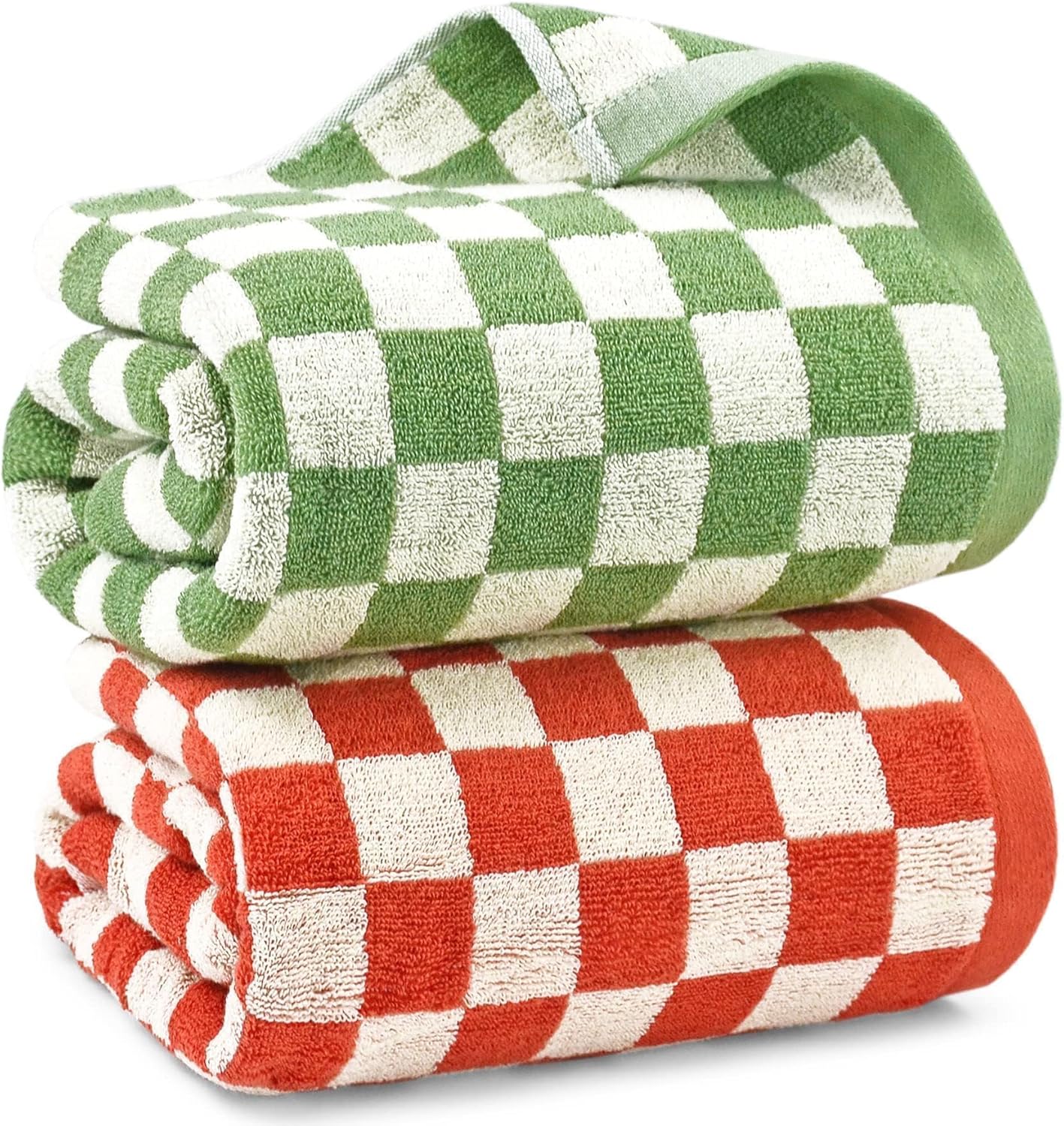 2-Piece Checkered Bath Towels 55x275 Brand Jacquotha