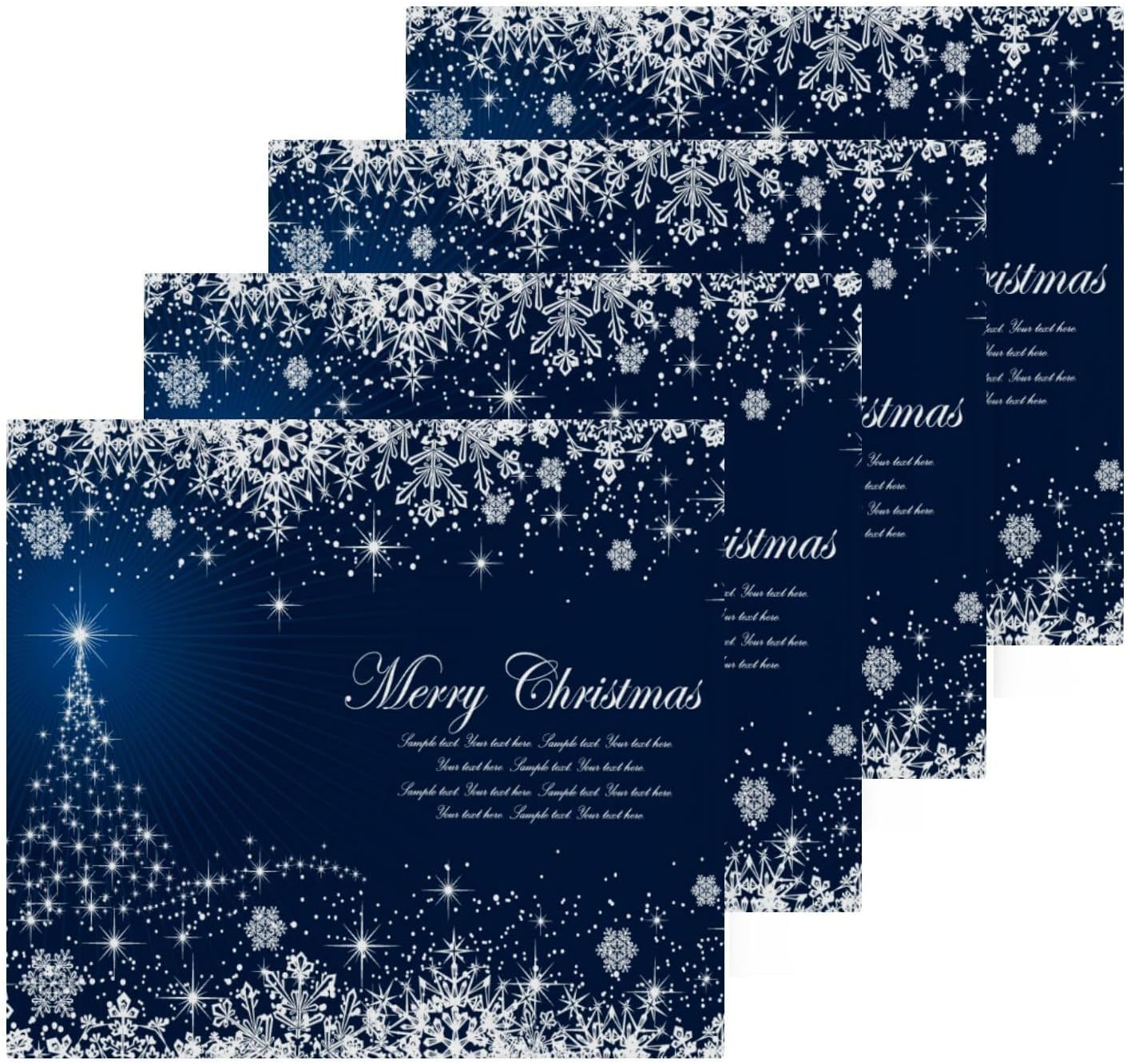 Perfect Blue Christmas Washcloth Set