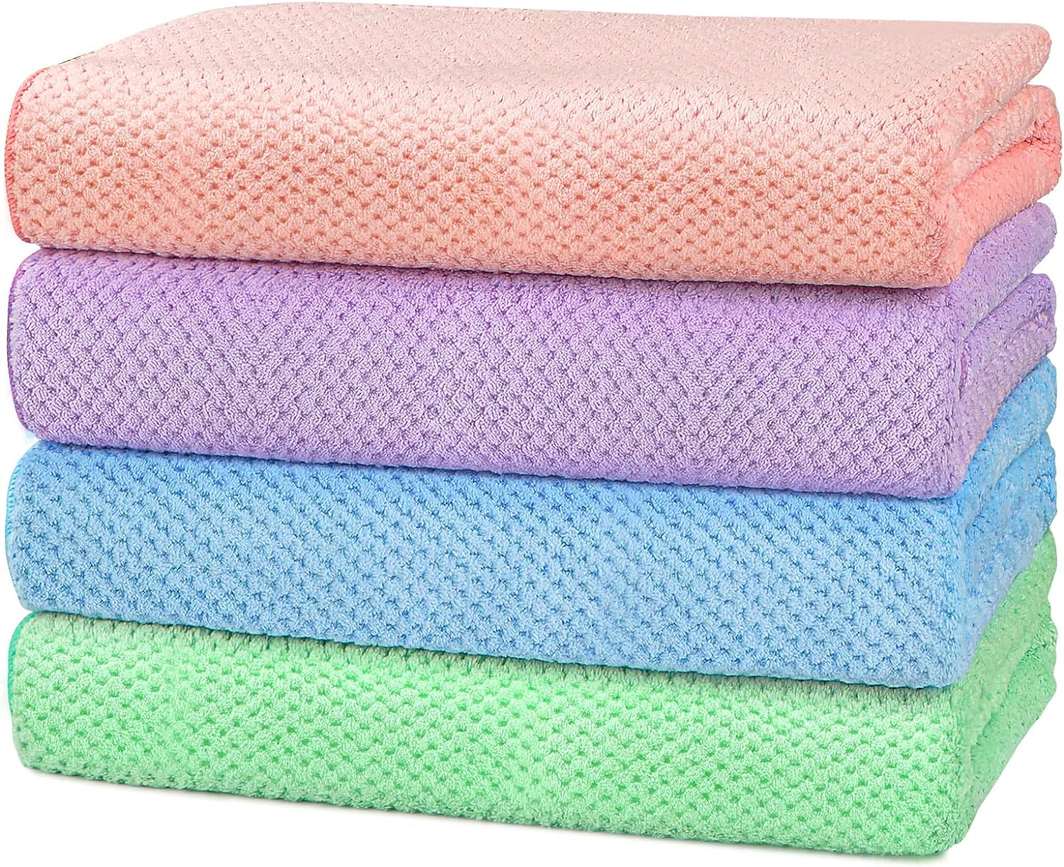 HOMEXCEL 4-Piece Bath Towel Set Microfiber 30x60 Fast Dry Luxury Quality