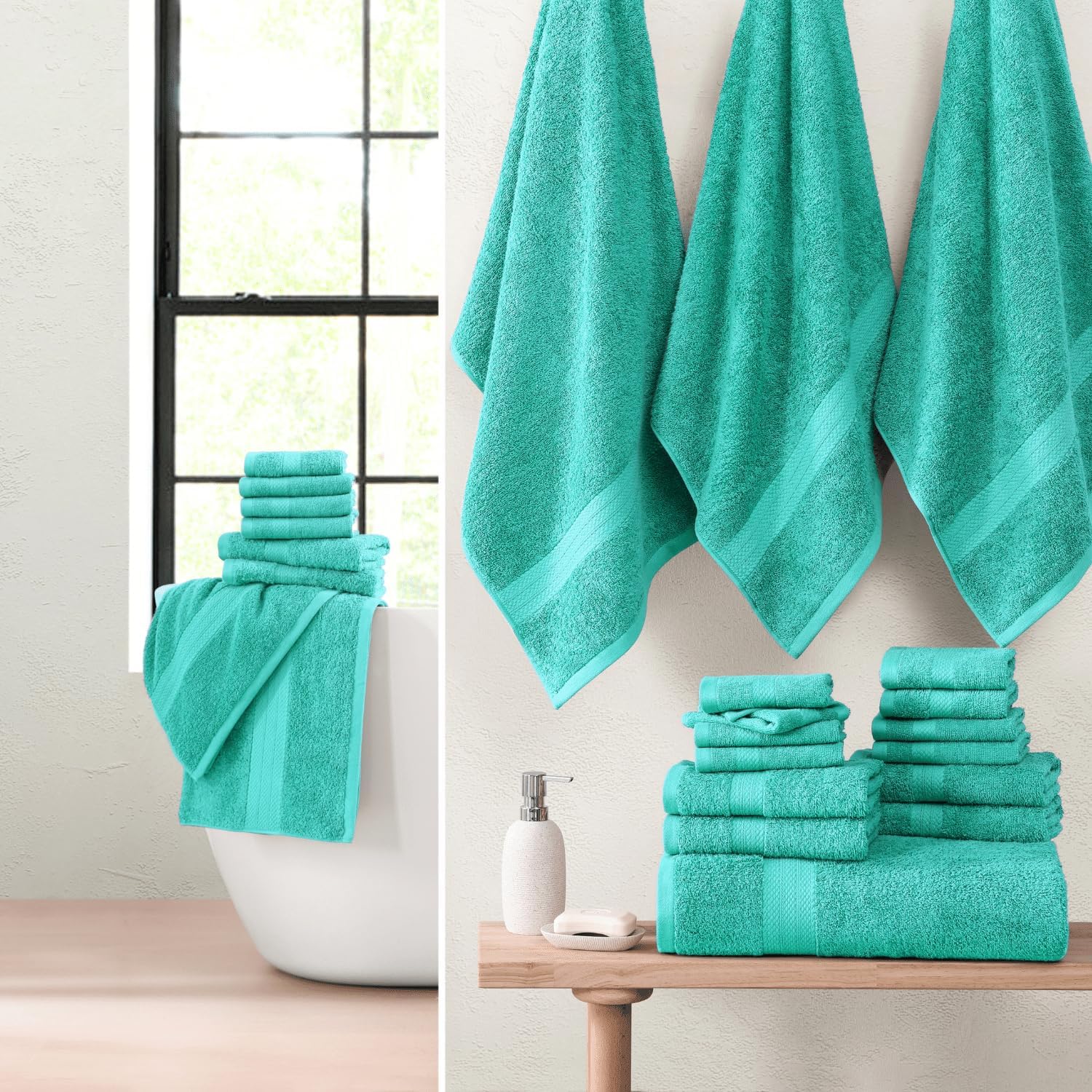 100 Mercerized Cotton Bath Towels Set