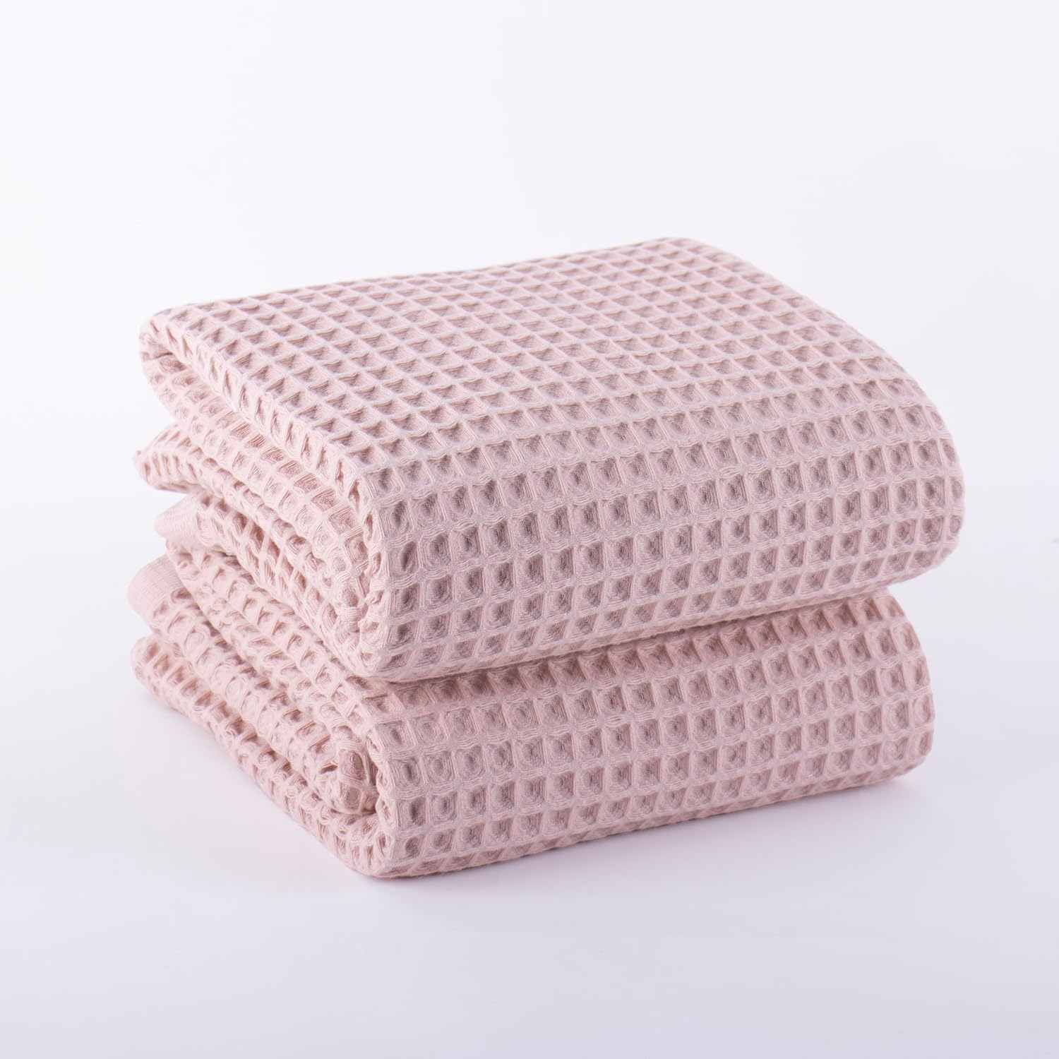 Pack of 2 Luxury Waffle Weave Bath Towels 100 Turkish Cotton