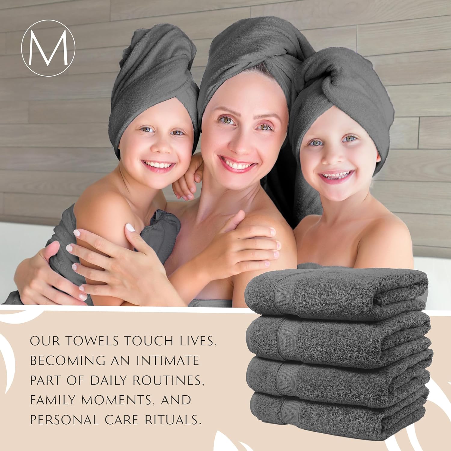 MAURA Luxury Turkish Cotton Bath Towels Set - Extra Large