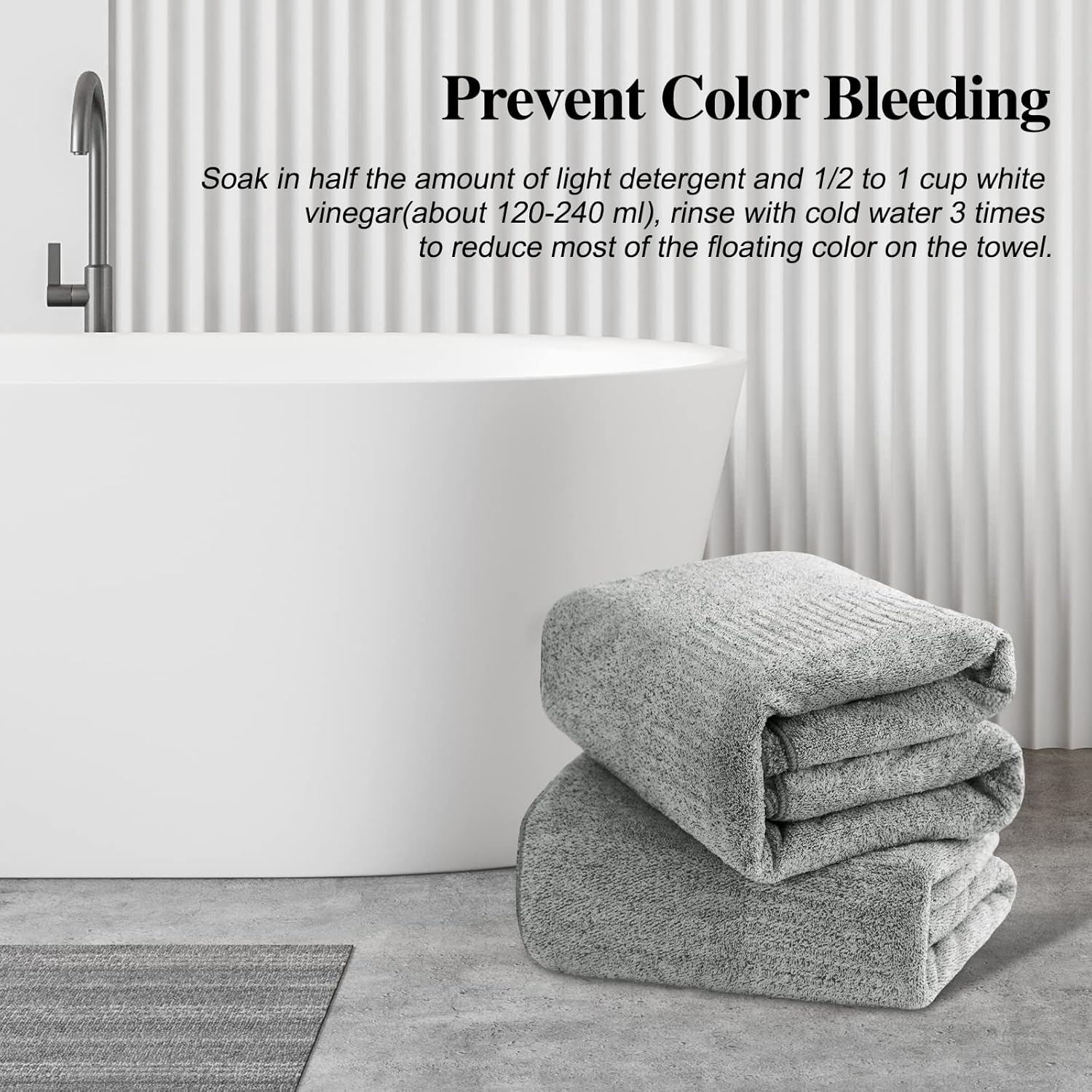 SEISSO Premium Quick Drying Bath Towels 2-Pack Bamboo-Infused Multi-Functional