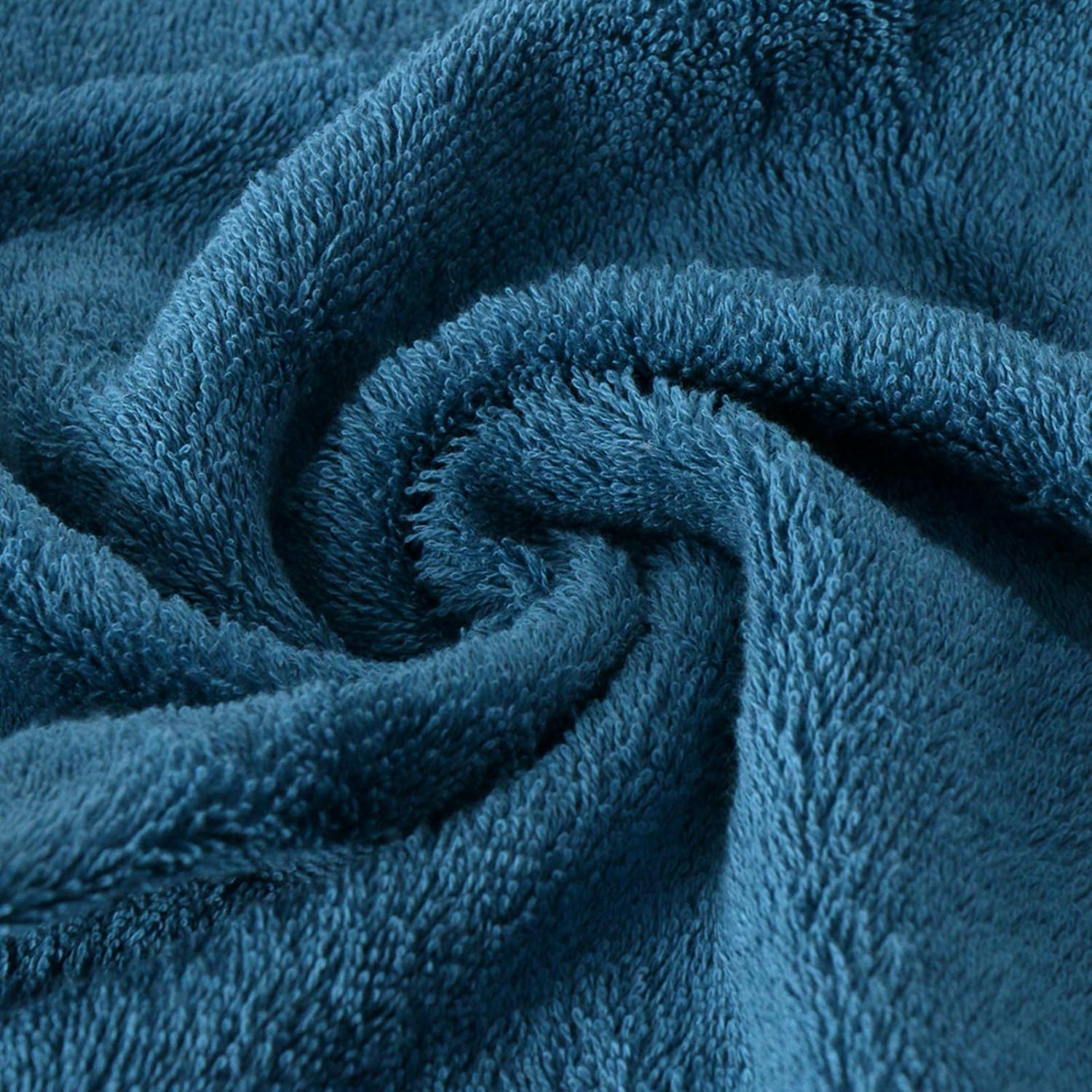 Premium 100 Pure Cotton Bath Towels Luxury Hotel Spa Peacock-Blue Embroidery