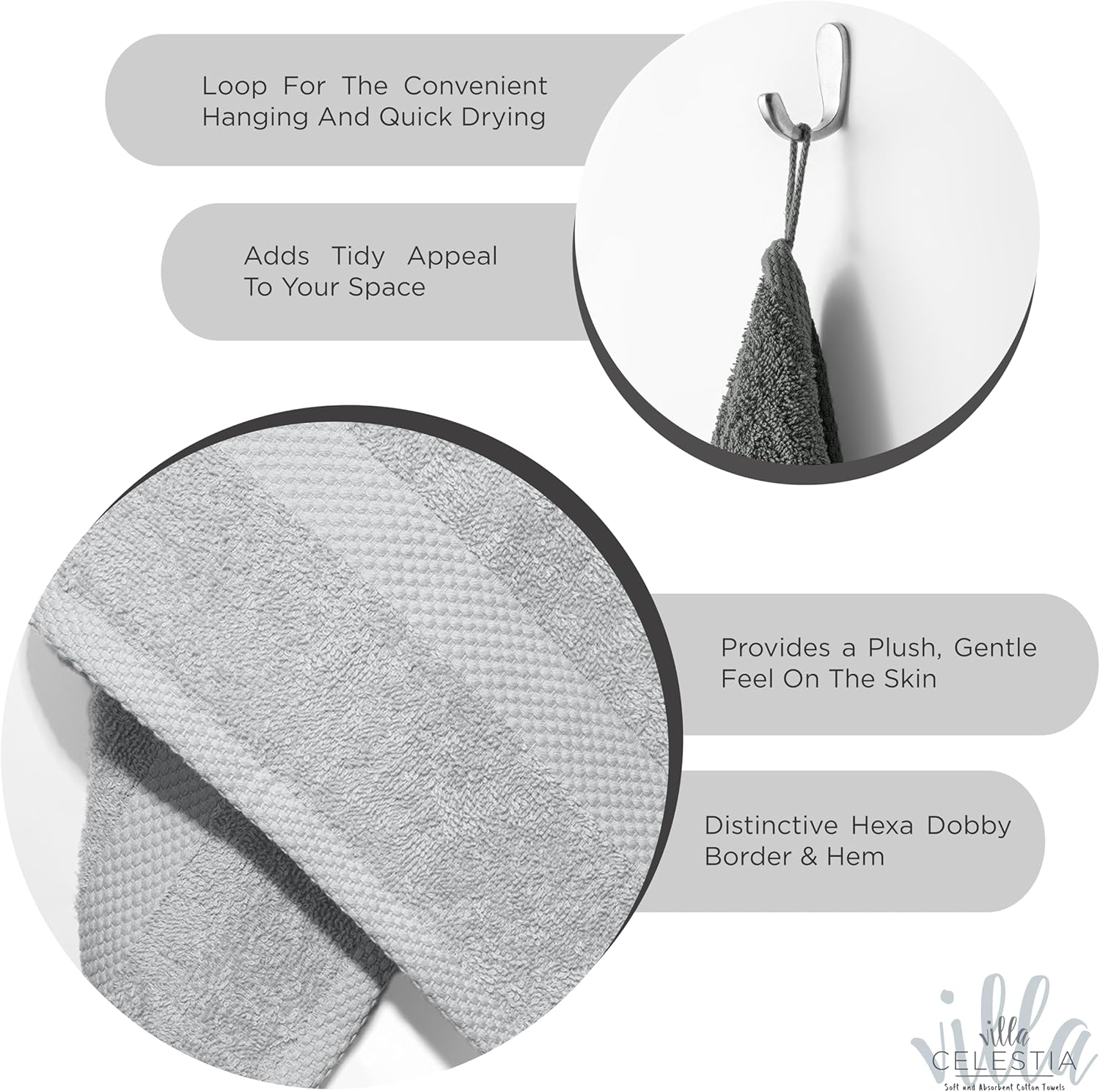 Villa Celestia 100 Combed Cotton Bath Towels