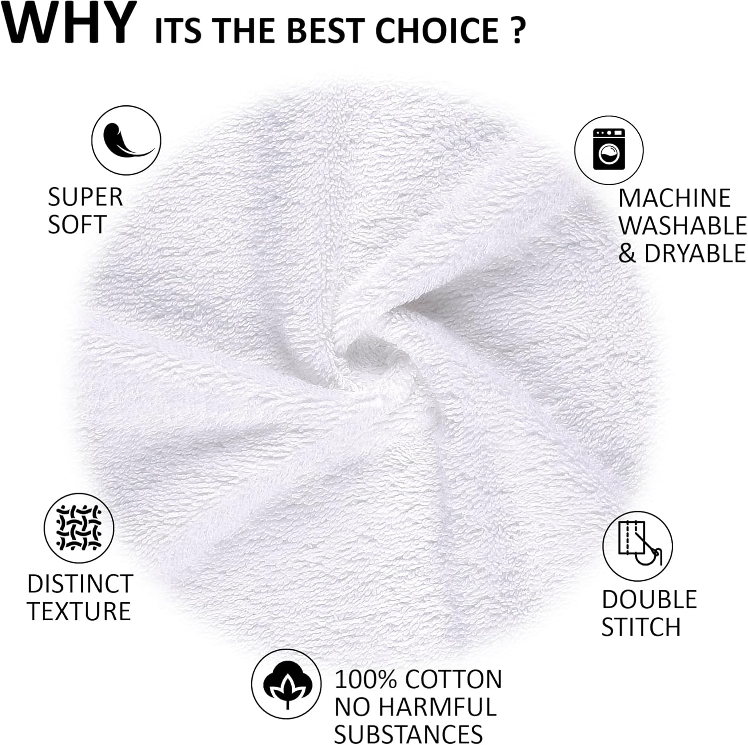 Quick-Dry Soft 11x17 Fingertip Towels - 4 Pieces White
