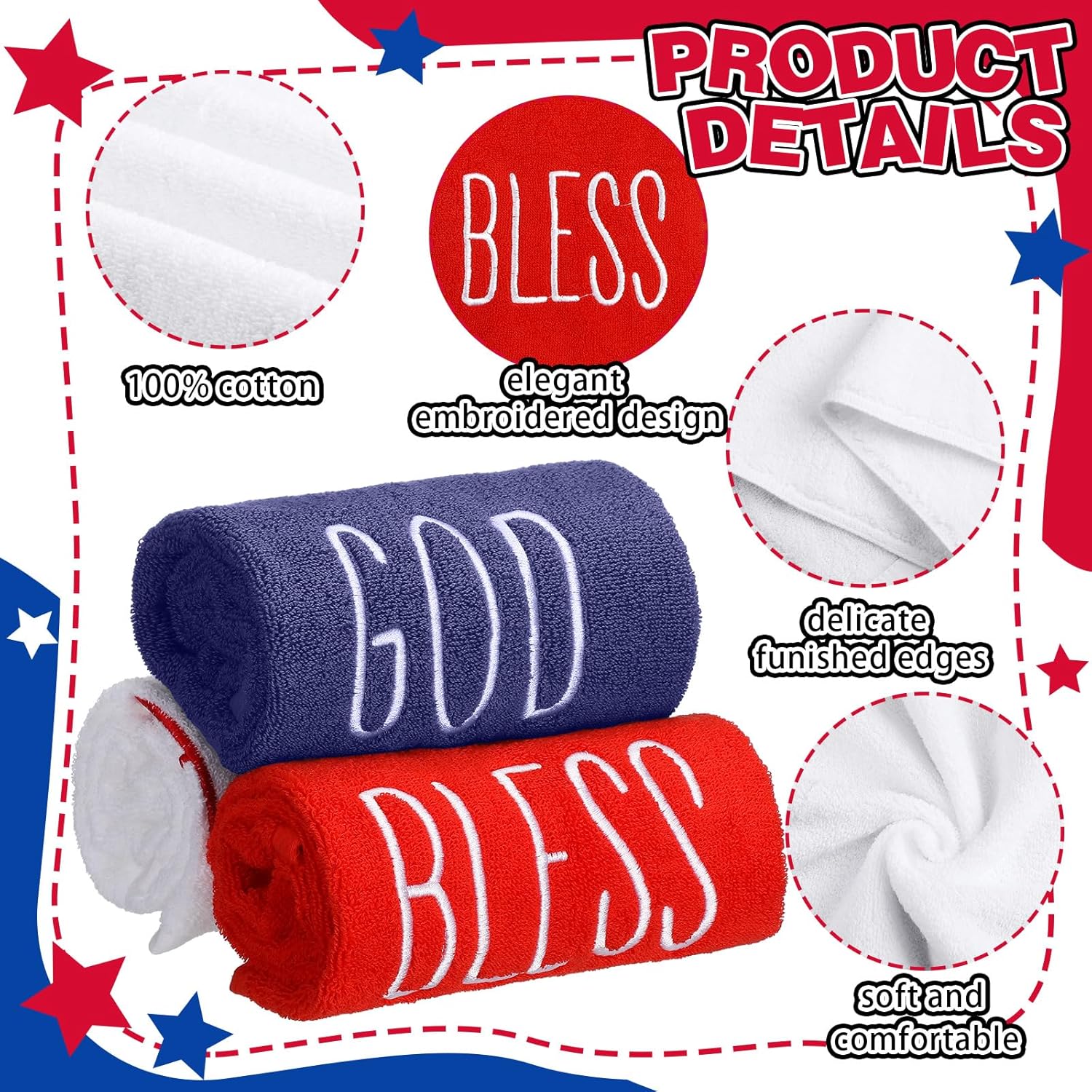 Patriotic Hand Towels for Independence Day
