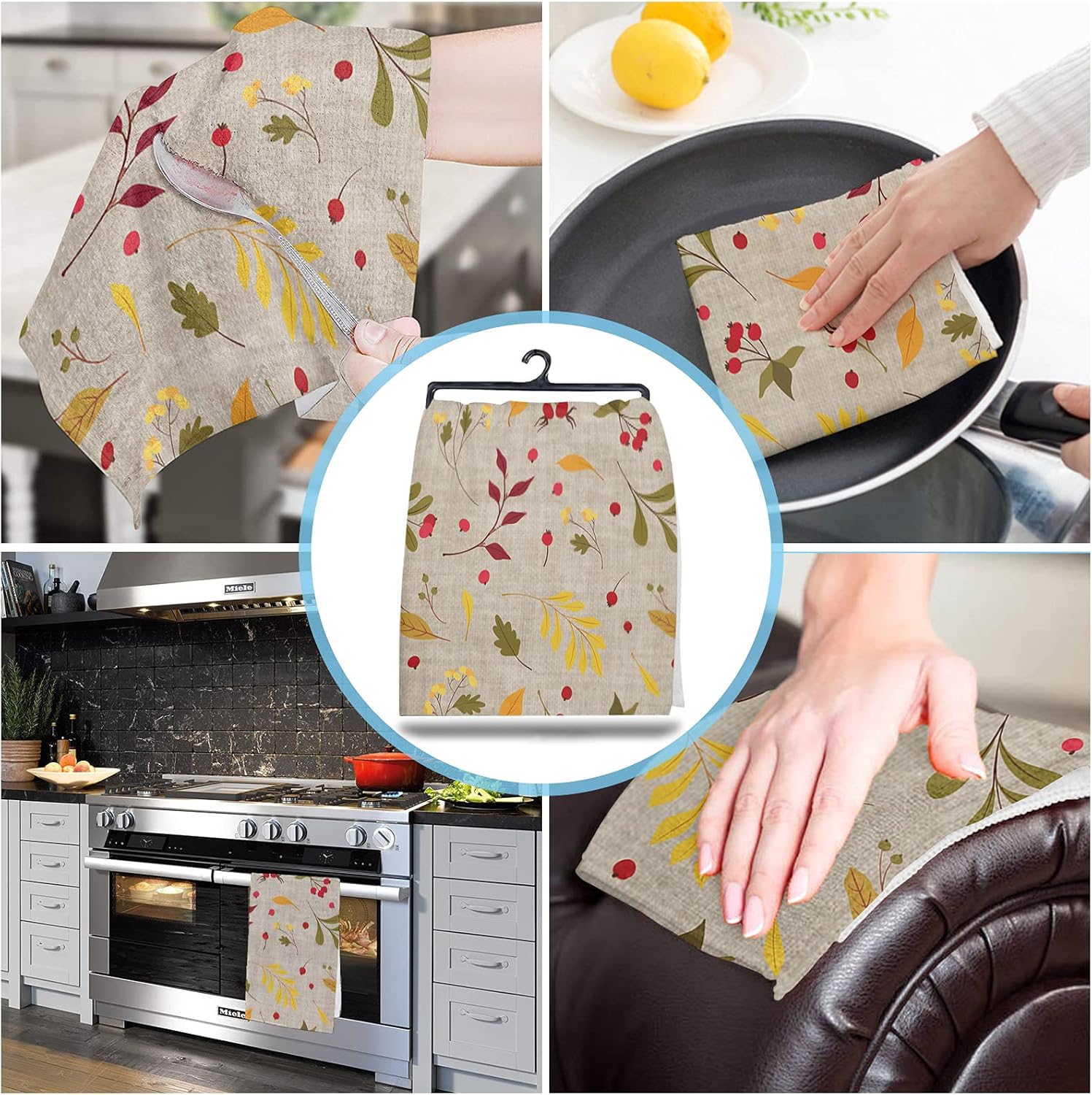 Sleek Microfiber Kitchen Towels Set Durable Absorbent for Quick Drying